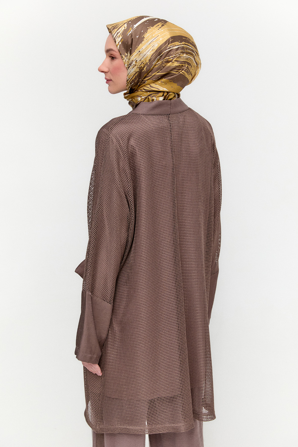 Penye Tunikli Fileli Twinset, Tesettür Giyim