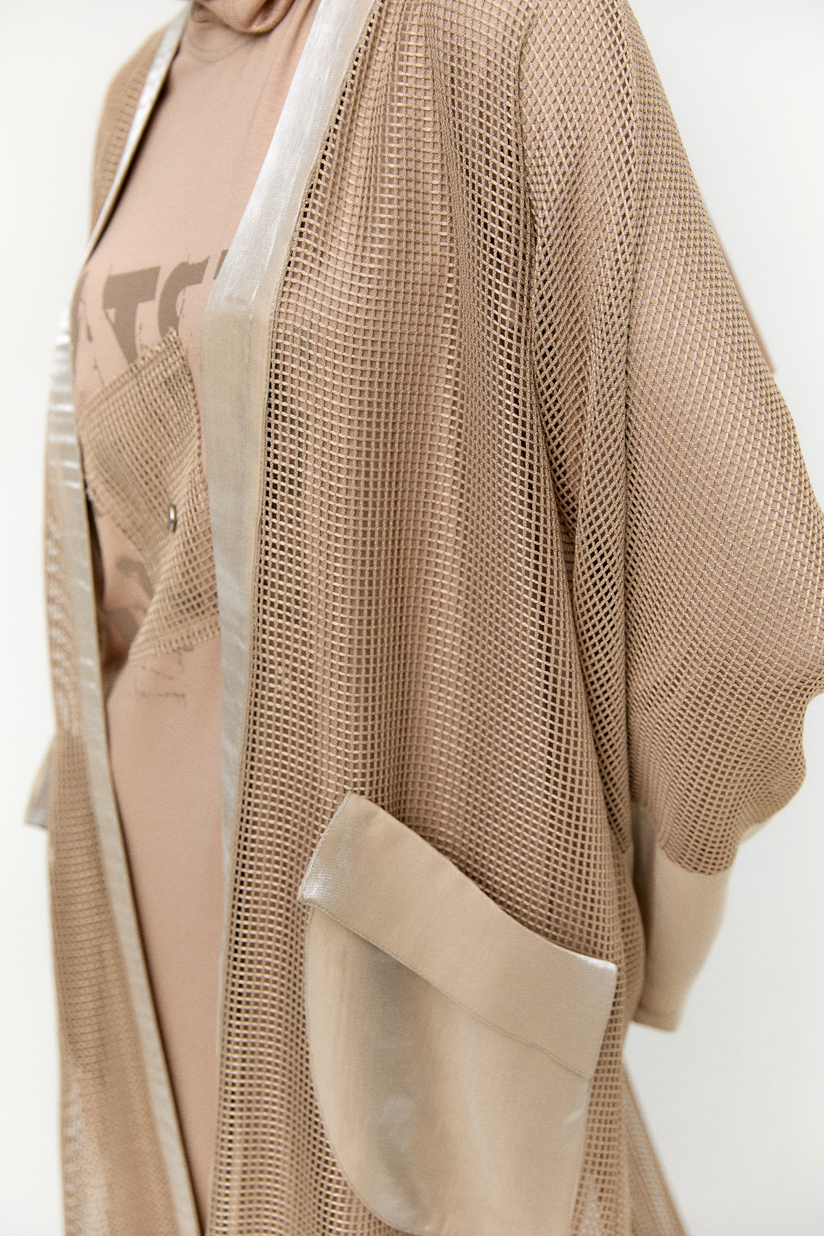 Penye Tunikli Fileli Twinset, Tesettür Giyim