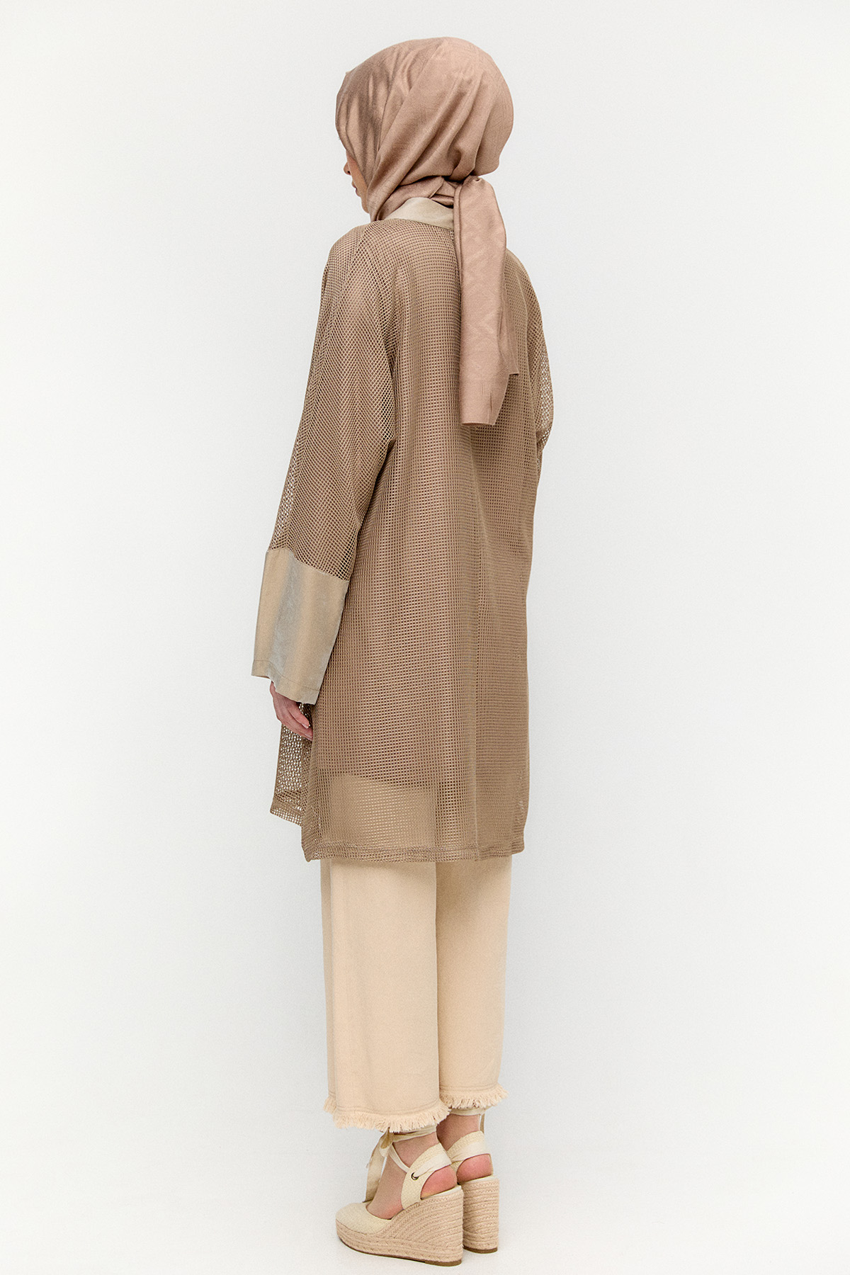 Penye Tunikli Fileli Twinset, Tesettür Giyim