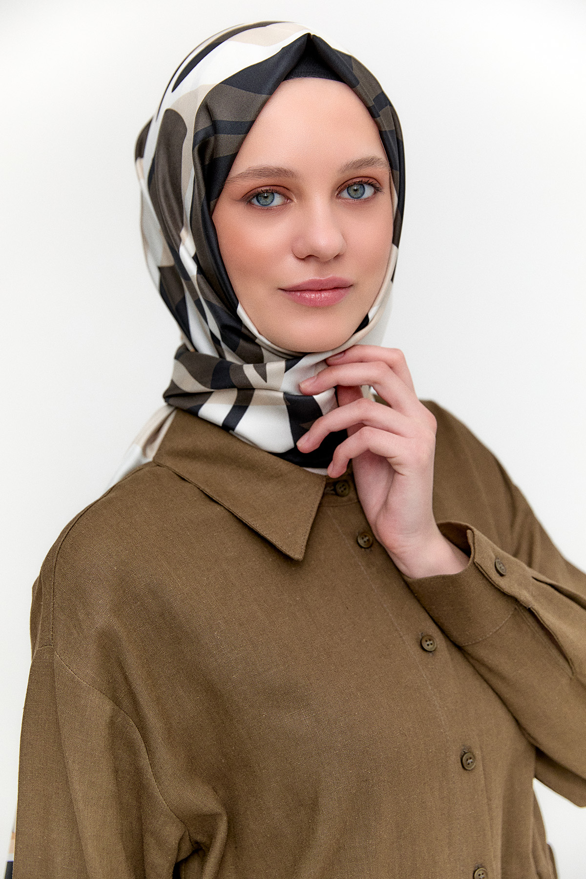 Nakışlı Stoperli Uzun Keten Tunik, Tesettür Giyim