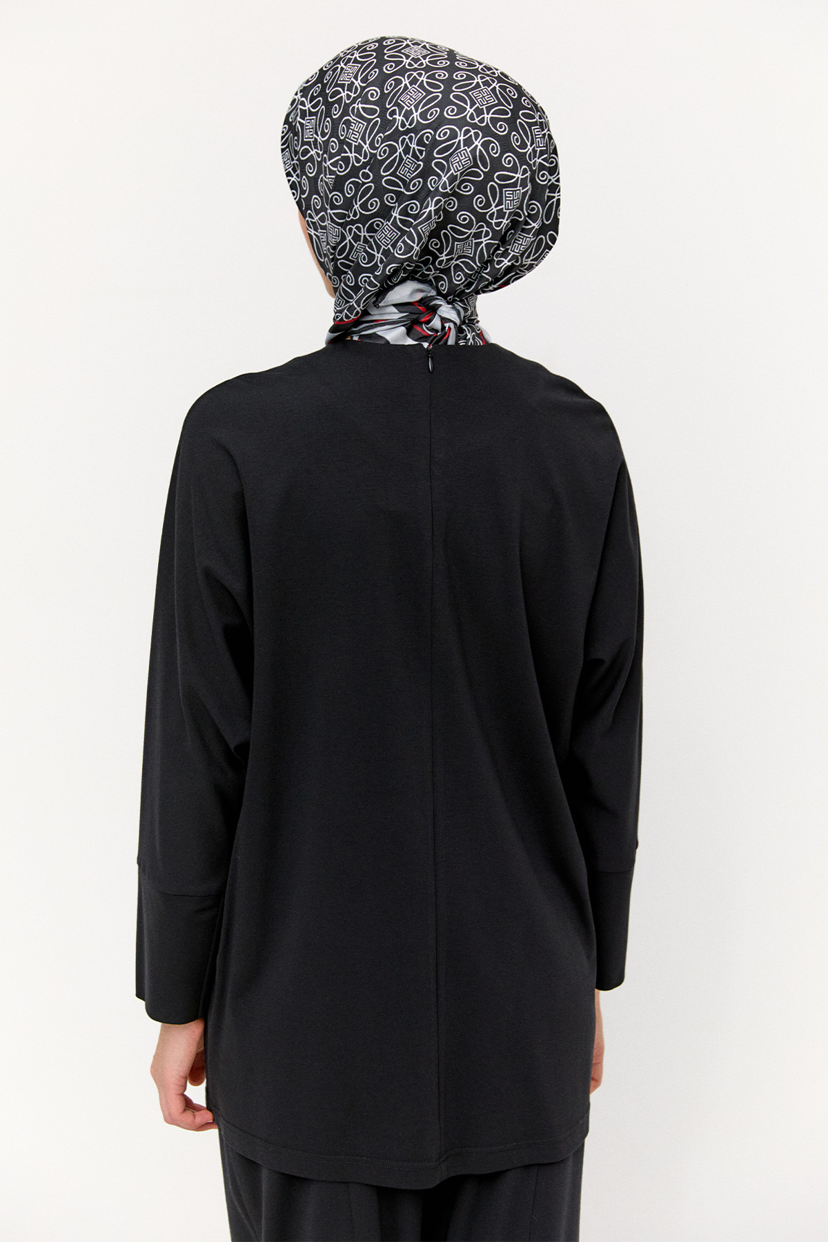 Şerit Detaylı Fileli Tunik, Tesettür Giyim