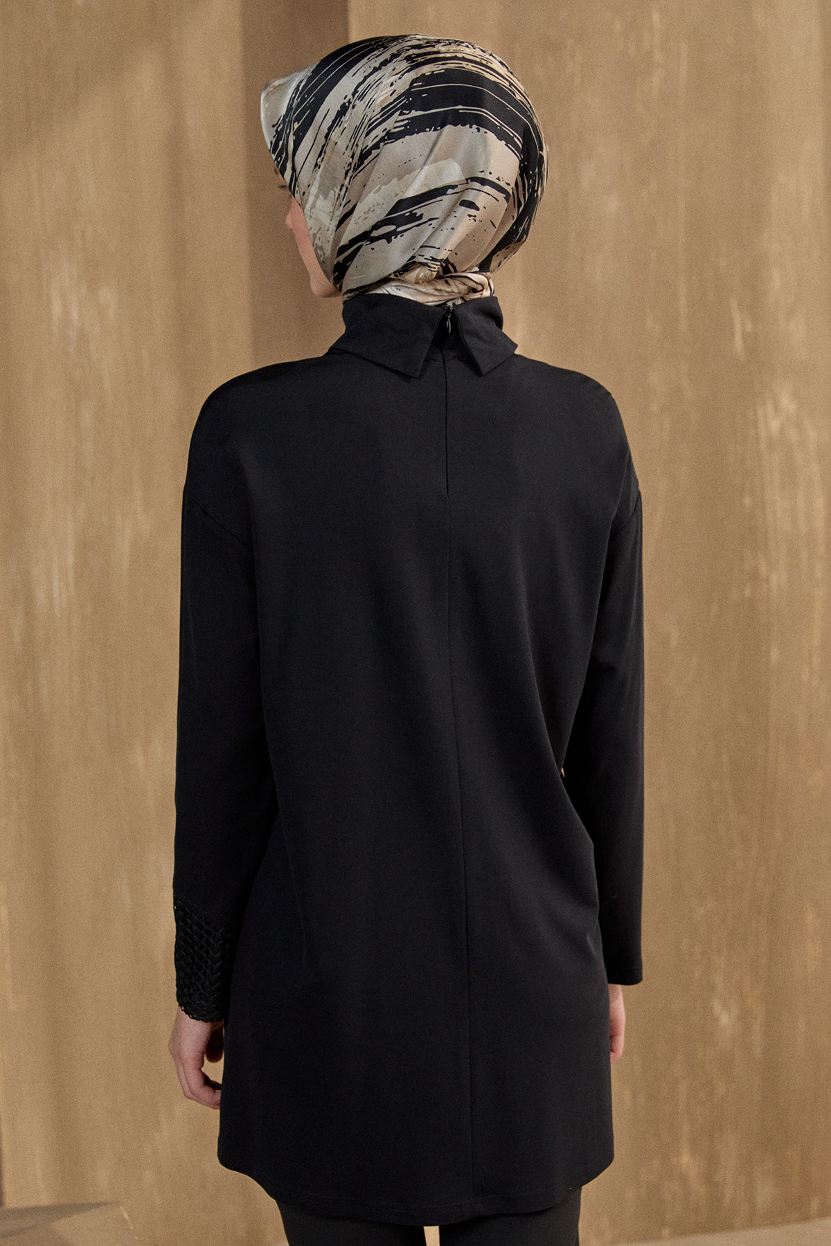 File Kombinli Yüksek Yaka Tunik, Tesettür Giyim