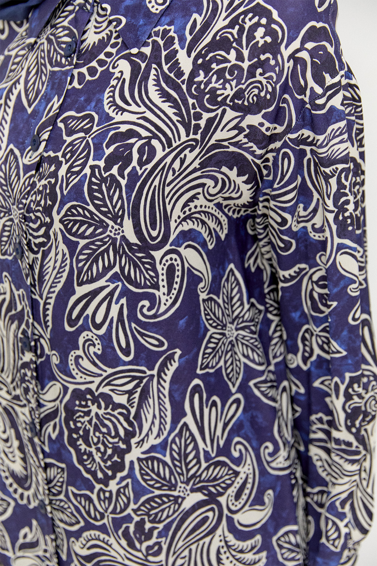 Çiçek Desenli Düğmeli Tunik, Tesettür Giyim