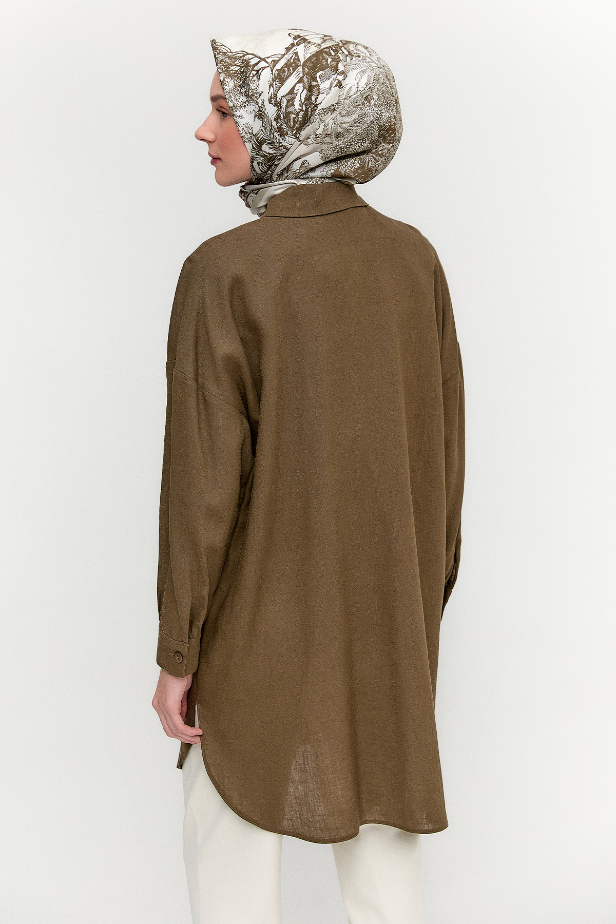 Payet İşlemeli Doğal Kumaş Tunik, Tesettür Giyim