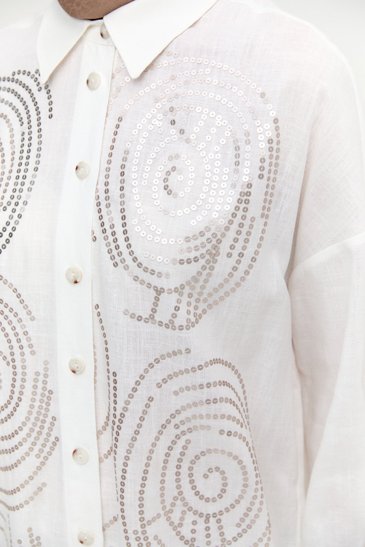 Payet İşlemeli Doğal Kumaş Tunik, Tesettür Giyim