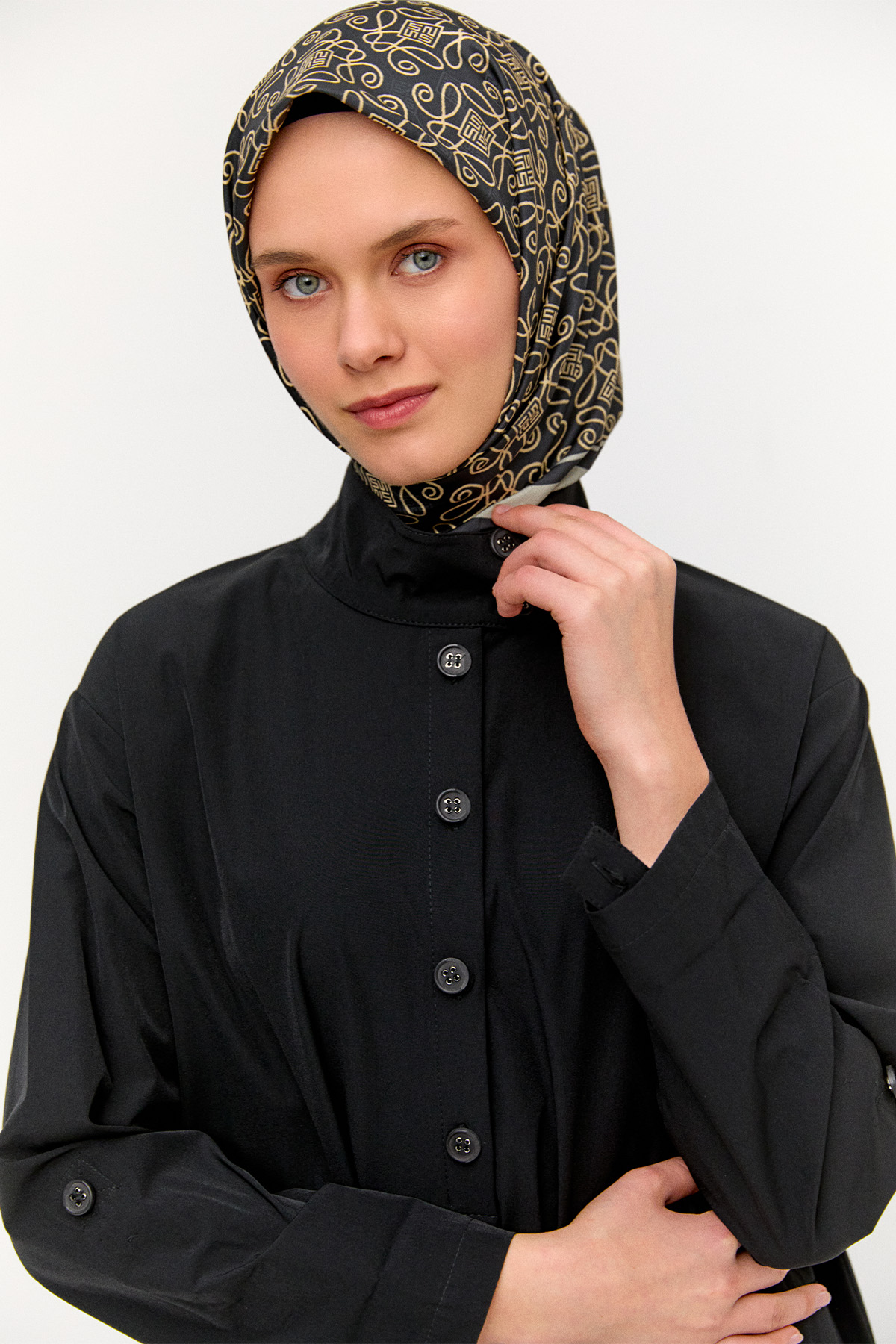 Yüksek Yaka Fileto Cepli Tunik, Tesettür Giyim