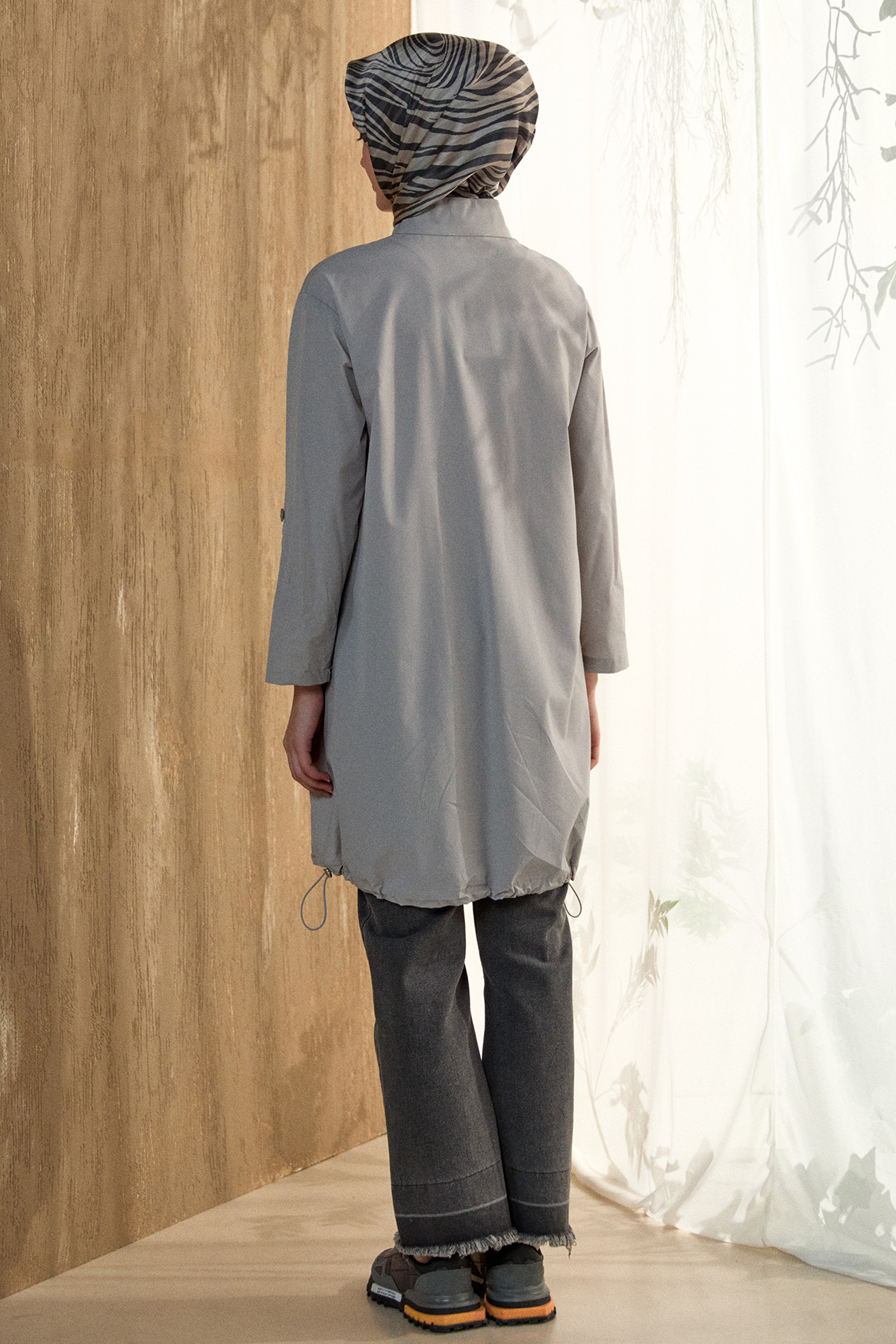 Yüksek Yaka Fileto Cepli Tunik, Tesettür Giyim