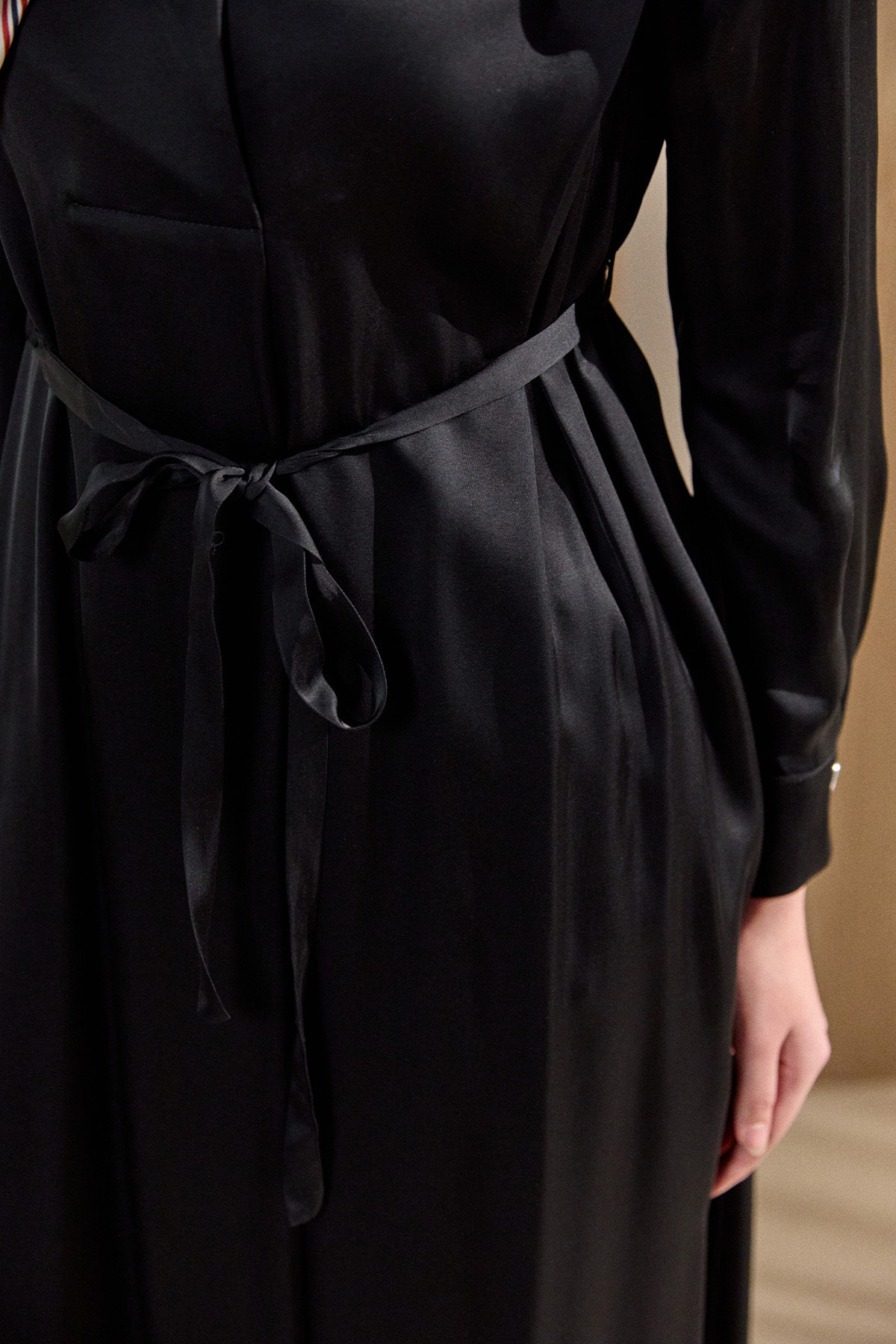 Kruvaze Saten Uzun Tunik, Tesettür Giyim