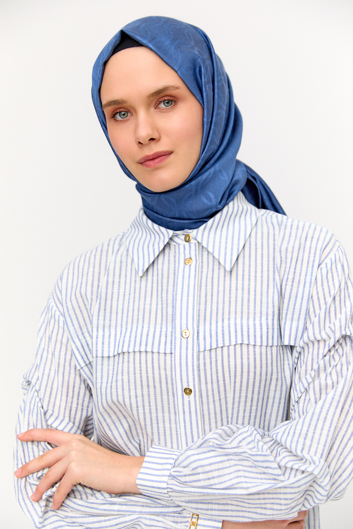 Çizgili Pamuk Tunik, Tesettür Giyim