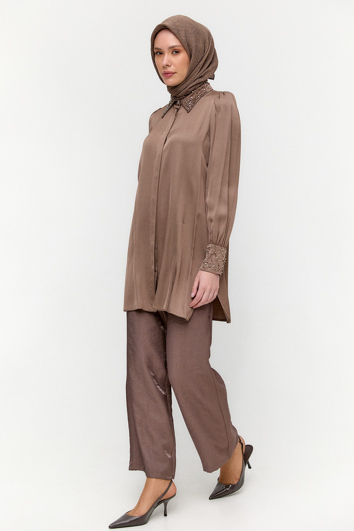 İşlemeli Floş Tunik, Tesettür Giyim