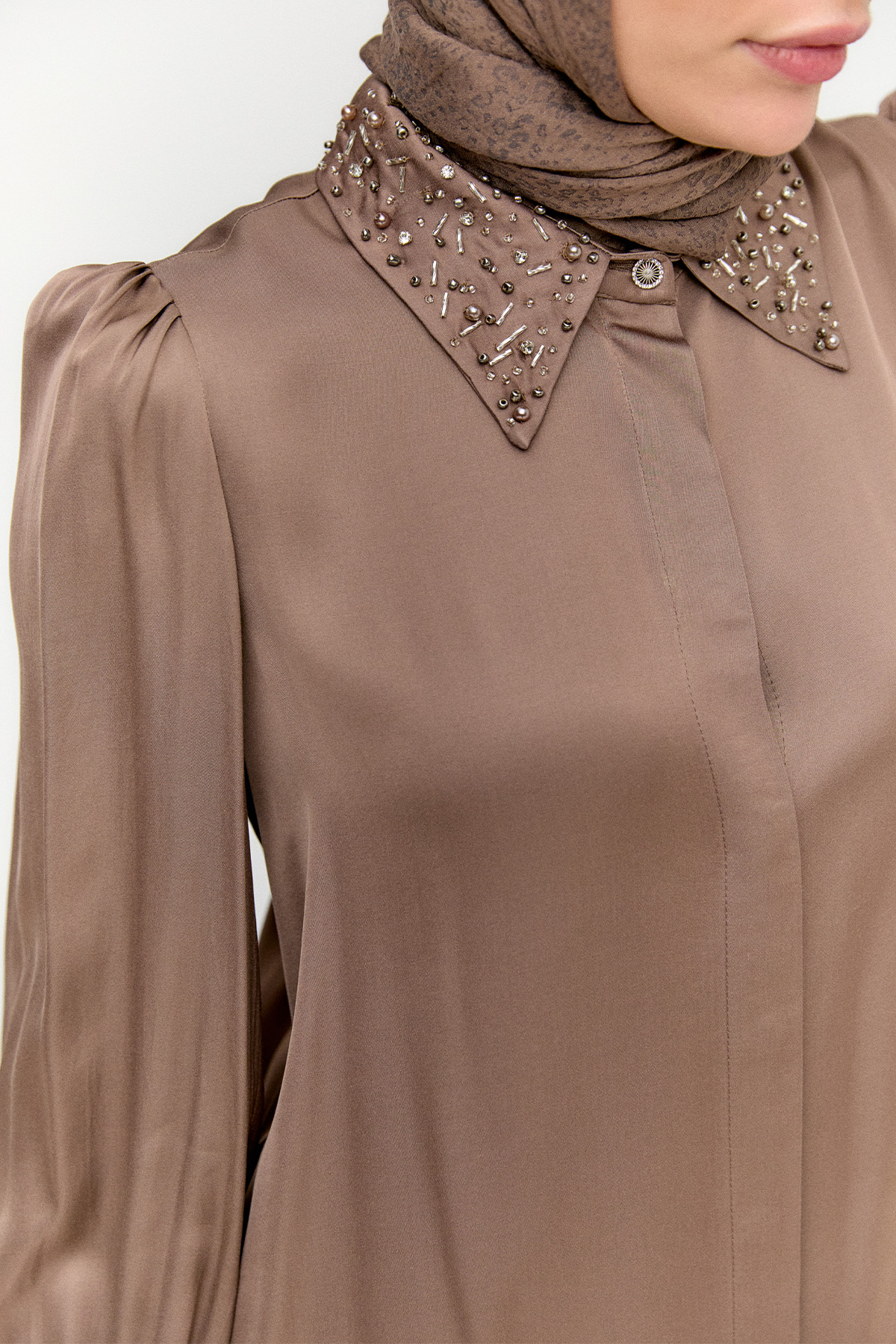 İşlemeli Floş Tunik, Tesettür Giyim