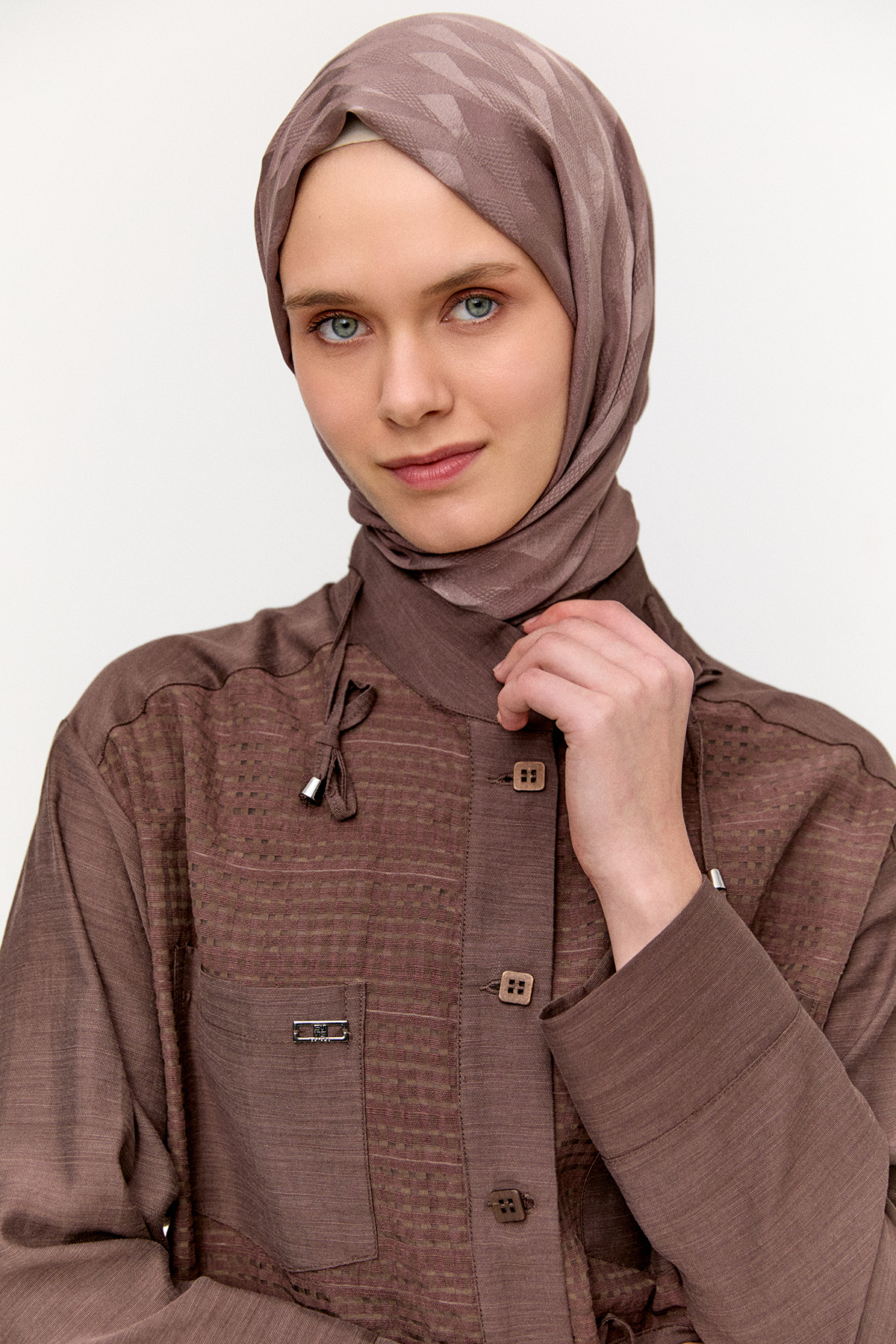 File Detaylı Hakim Yaka Tunik, Tesettür Giyim
