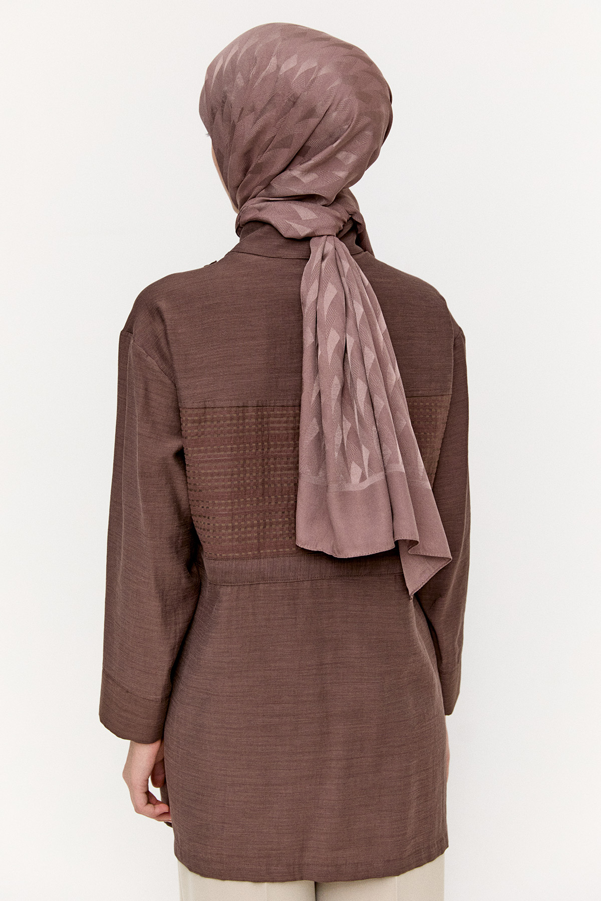 File Detaylı Hakim Yaka Tunik, Tesettür Giyim