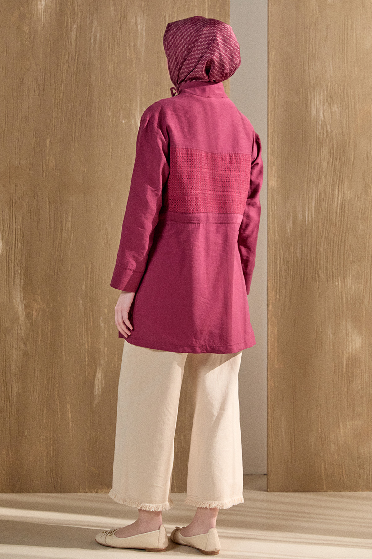 File Detaylı Hakim Yaka Tunik, Tesettür Giyim