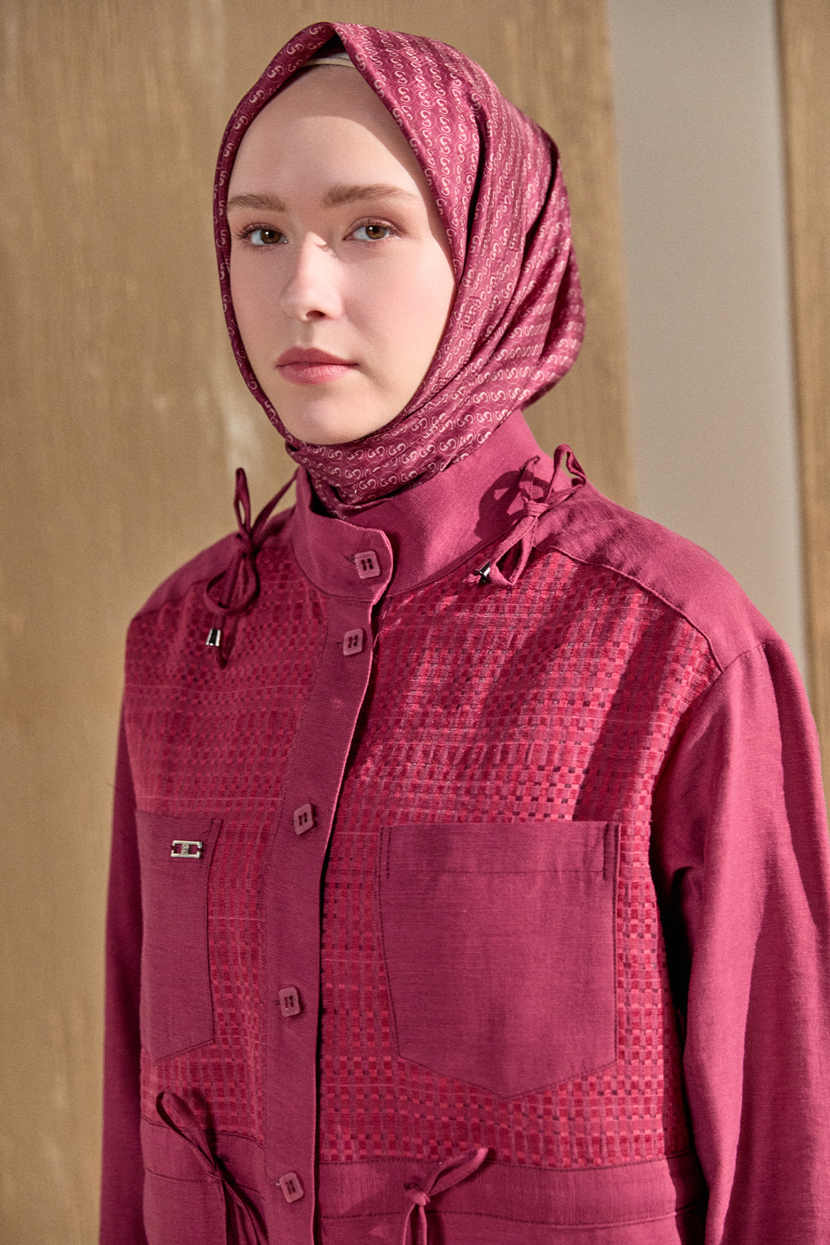 File Detaylı Hakim Yaka Tunik, Tesettür Giyim