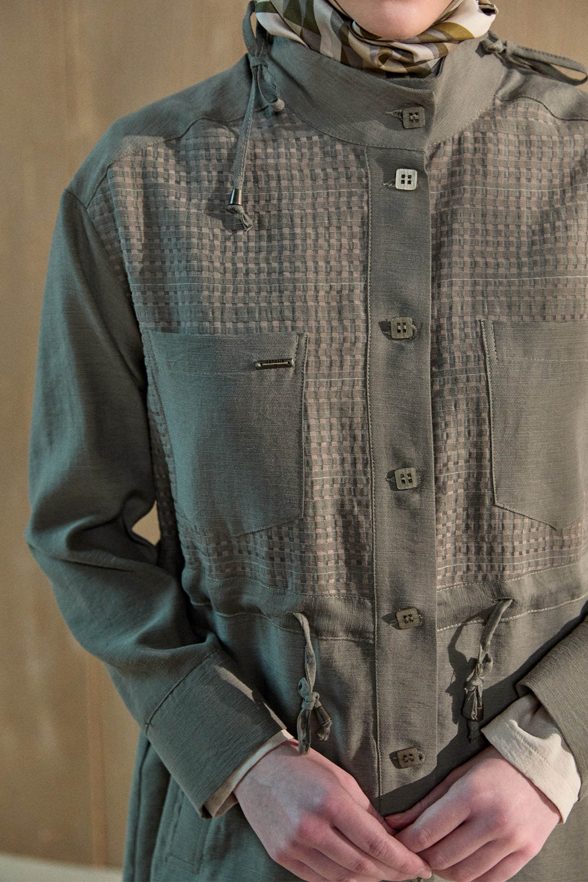 File Detaylı Hakim Yaka Tunik, Tesettür Giyim