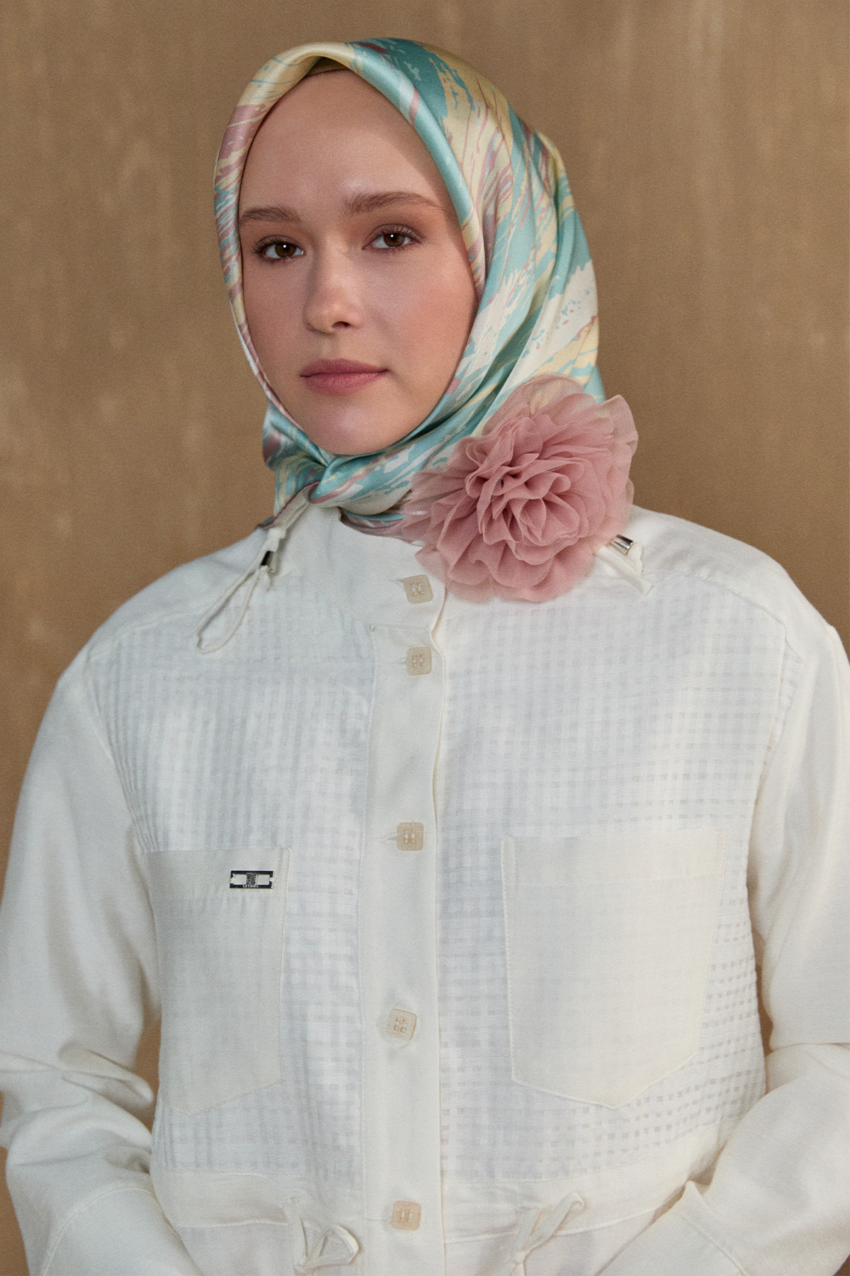 File Detaylı Hakim Yaka Tunik, Tesettür Giyim