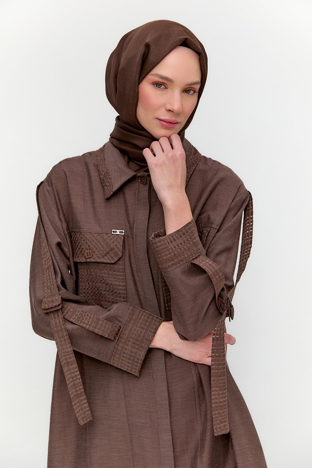 Kargo Cepli File Detaylı Tunik, Tesettür Giyim