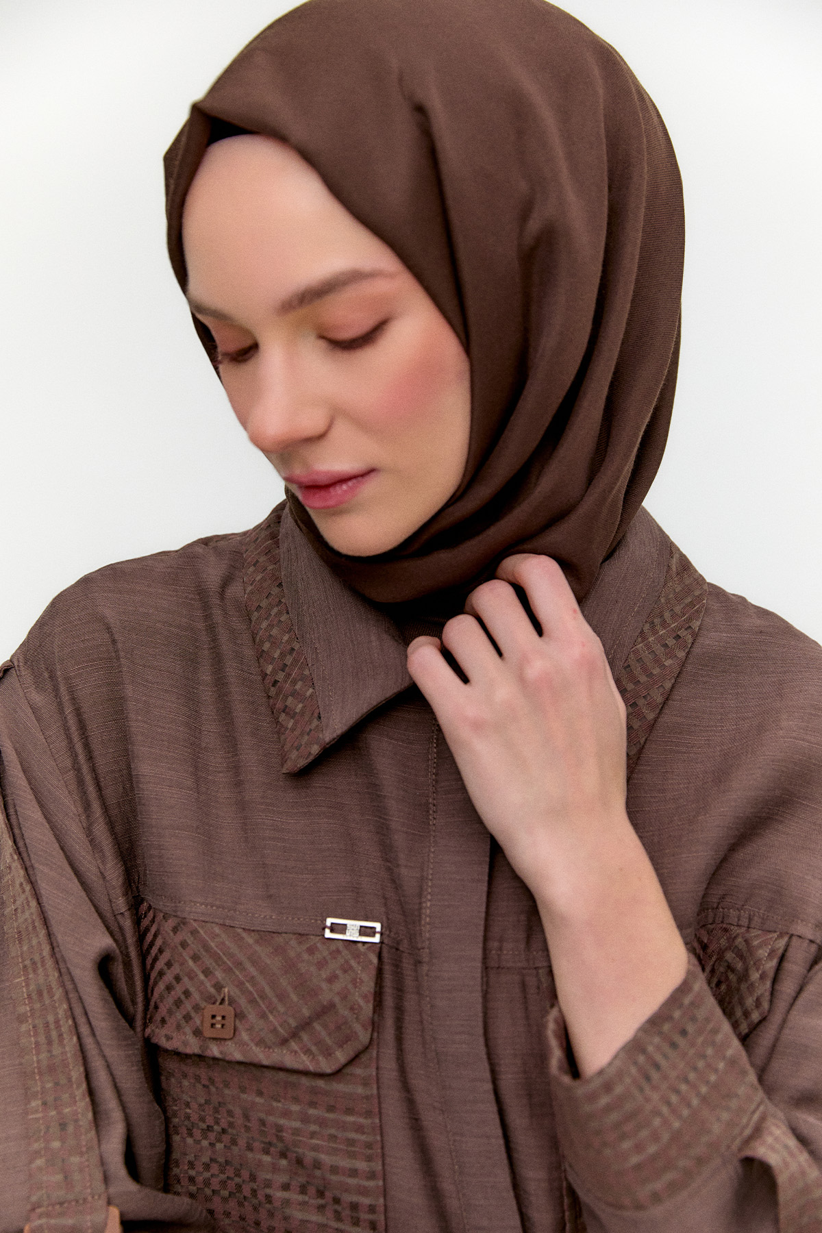 Kargo Cepli File Detaylı Tunik, Tesettür Giyim