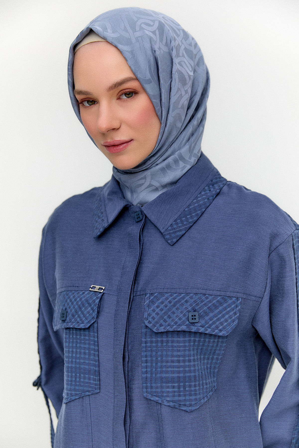 Kargo Cepli File Detaylı Tunik, Tesettür Giyim