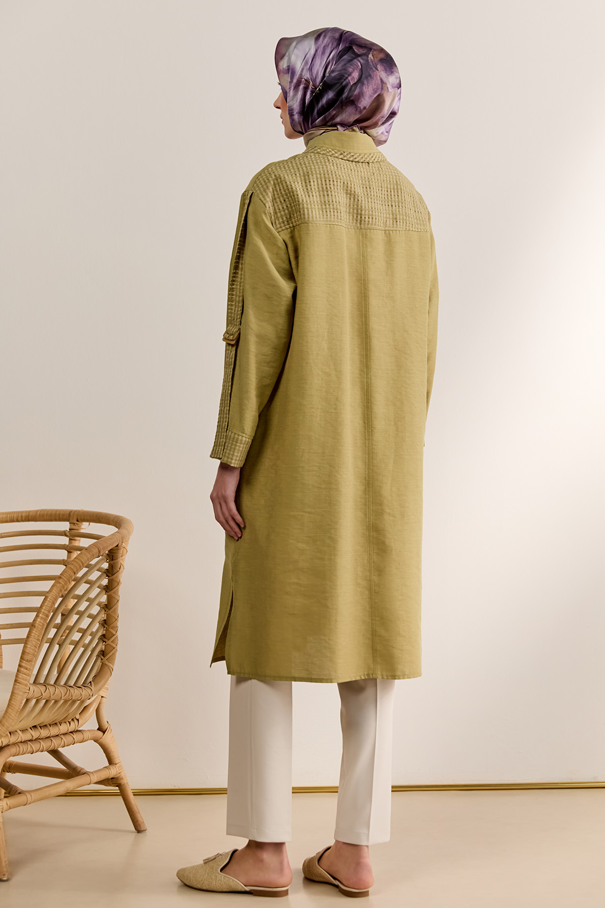 Kargo Cepli File Detaylı Tunik, Tesettür Giyim