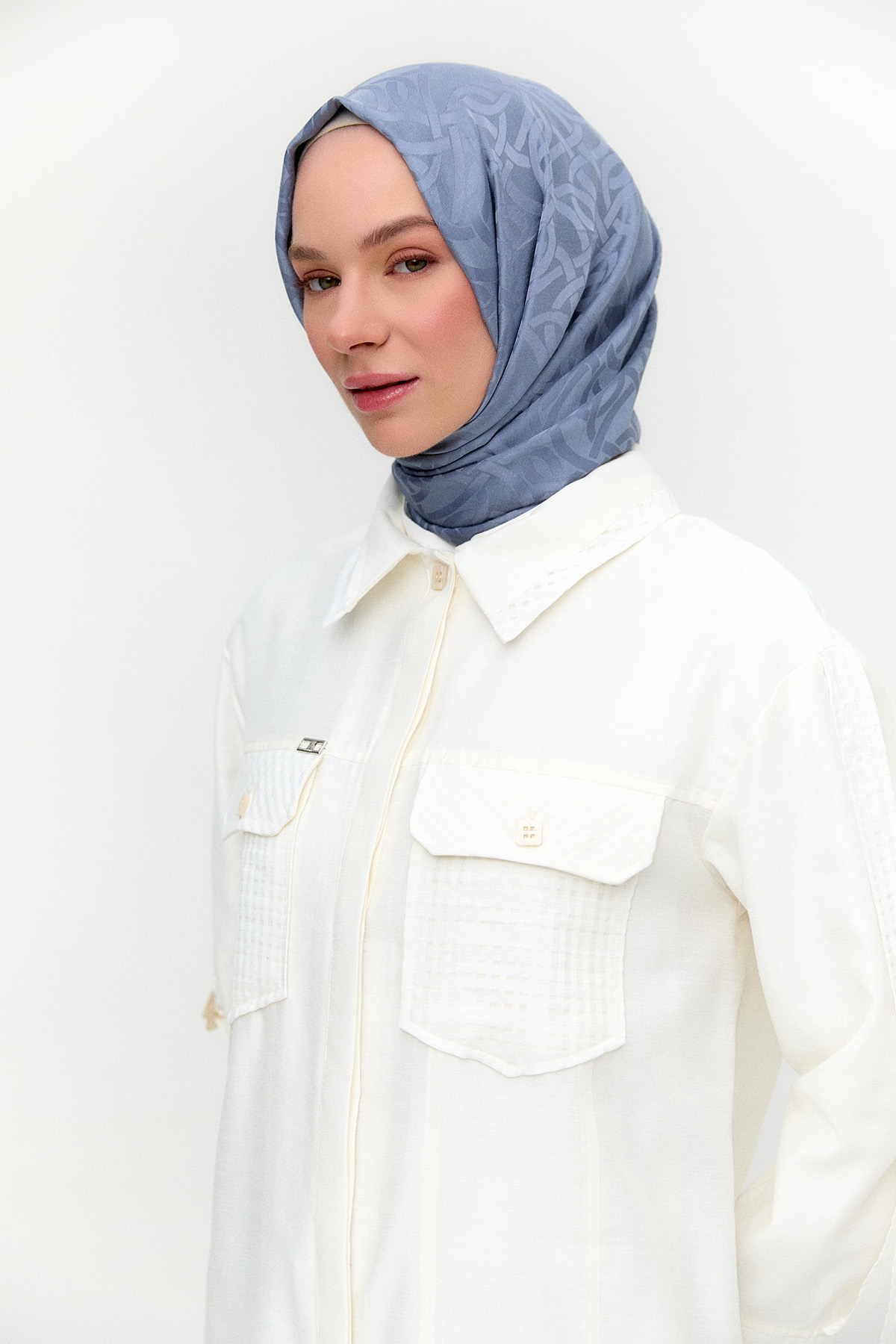 Kargo Cepli File Detaylı Tunik, Tesettür Giyim