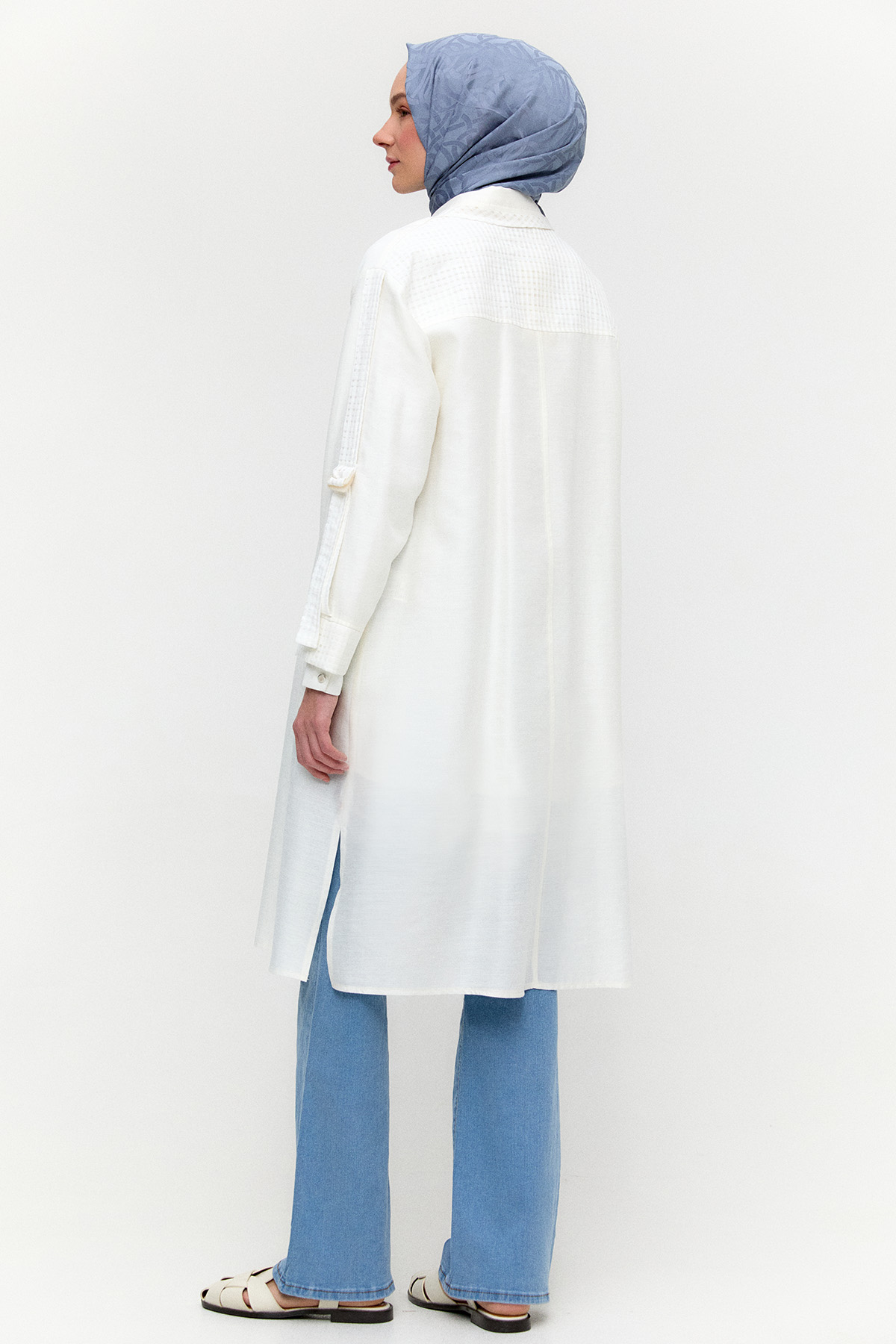 Kargo Cepli File Detaylı Tunik, Tesettür Giyim