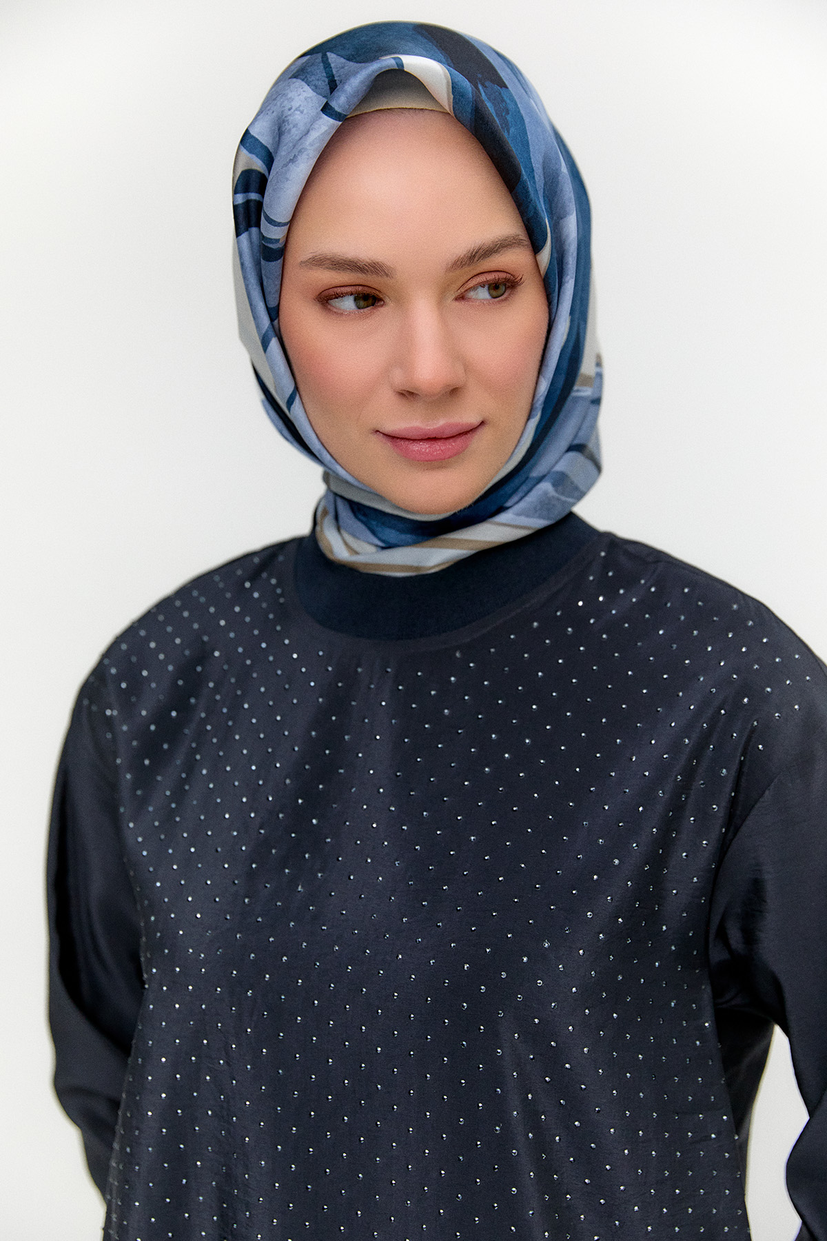 Hotfix Baskılı Paraşüt Tunik, Tesettür Giyim