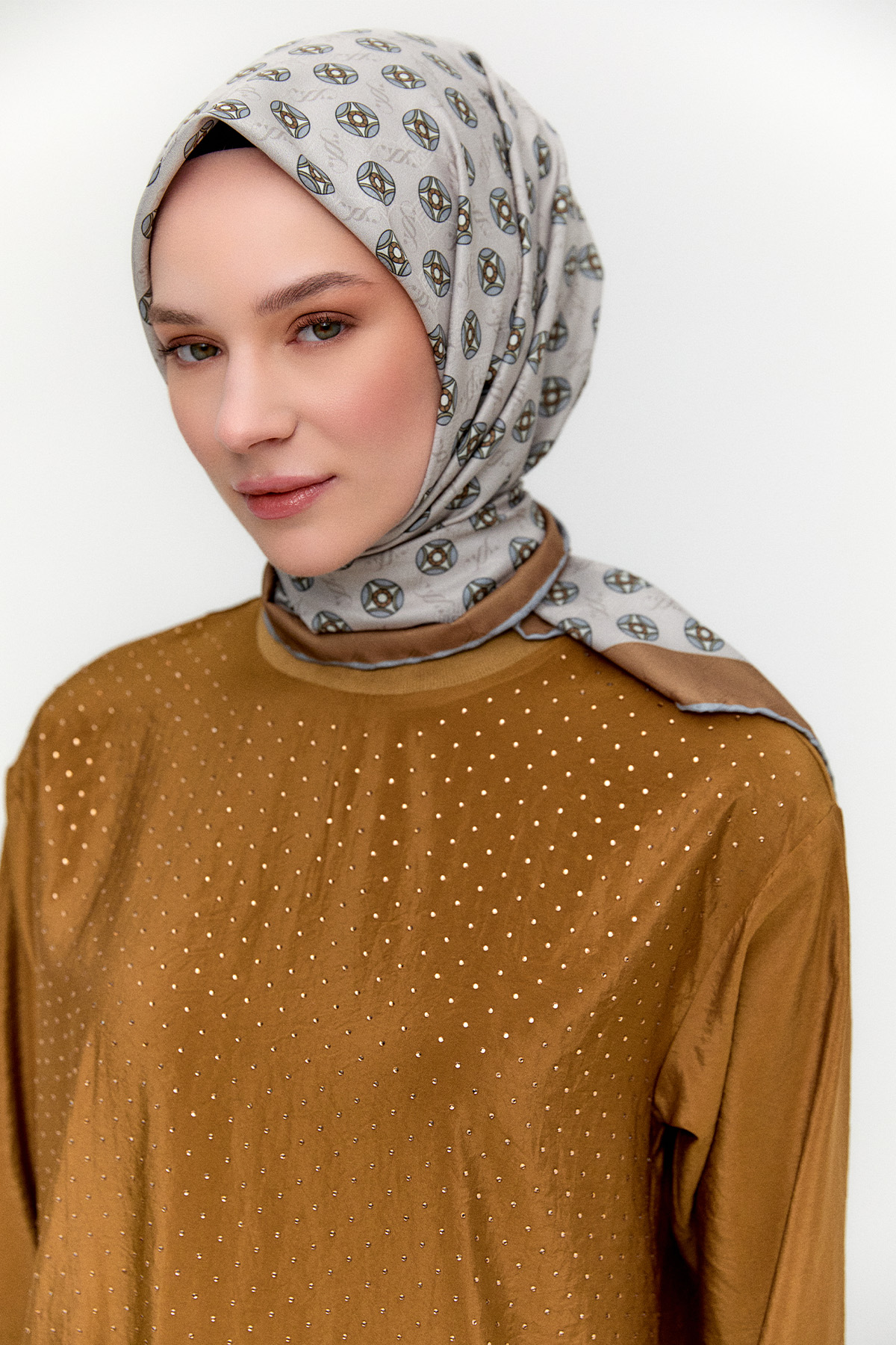 Hotfix Baskılı Paraşüt Tunik, Tesettür Giyim