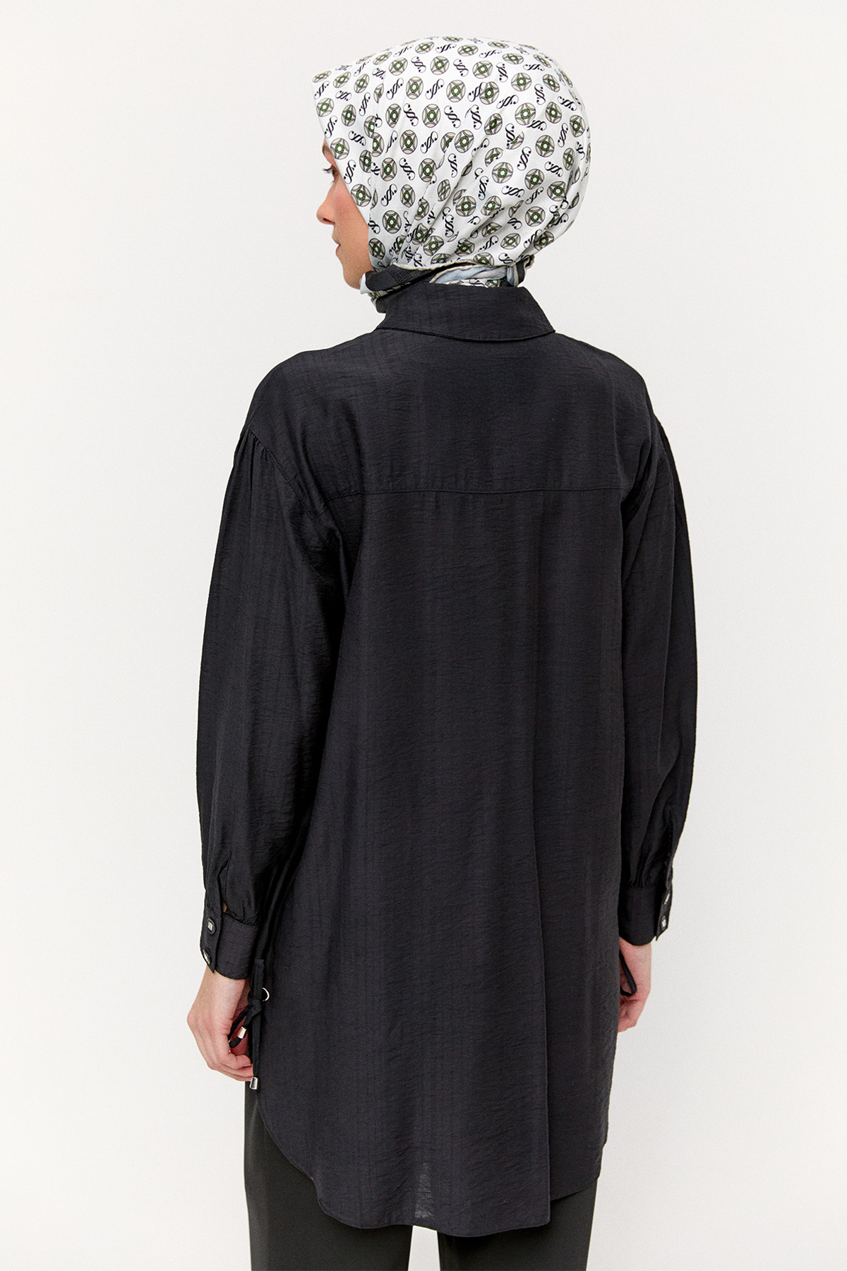 Kuşgözlü Bağlamalı Çizgili Tunik, Tesettür Giyim