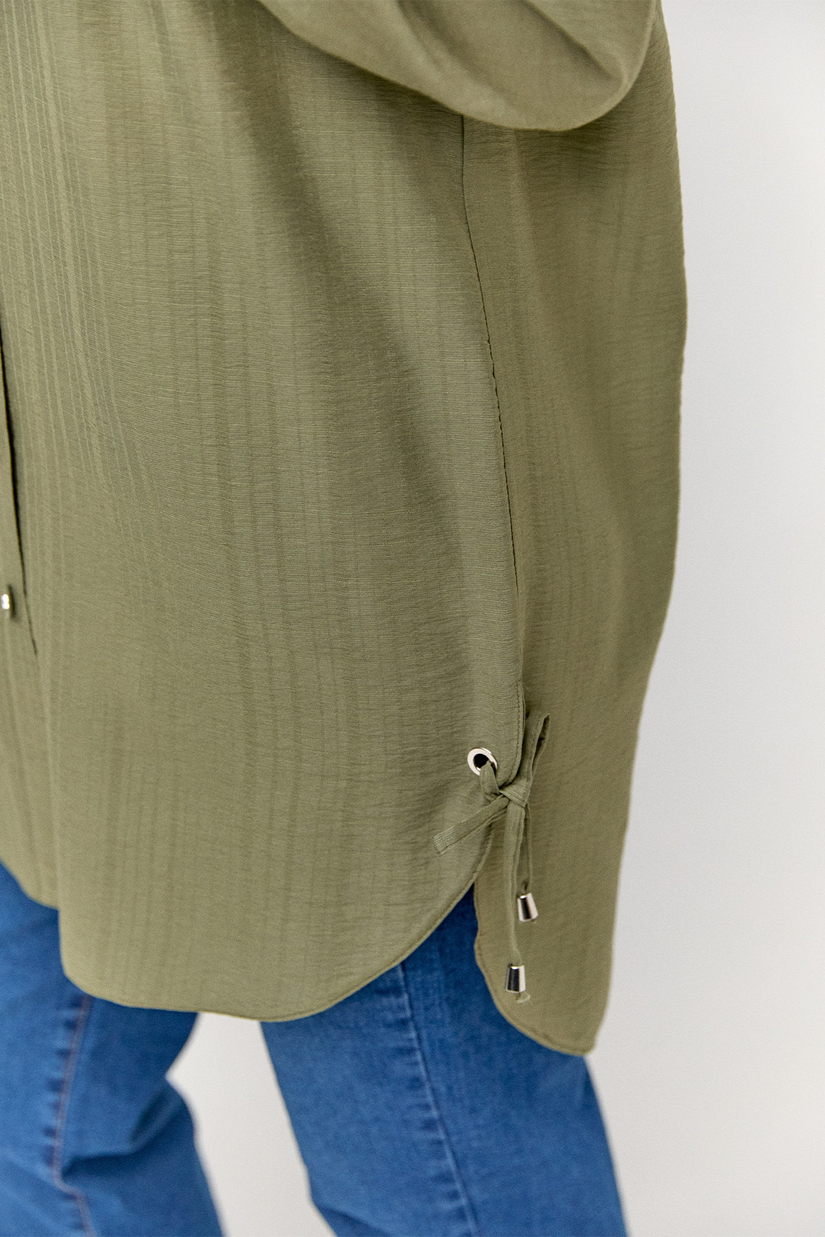 Kuşgözlü Bağlamalı Çizgili Tunik, Tesettür Giyim