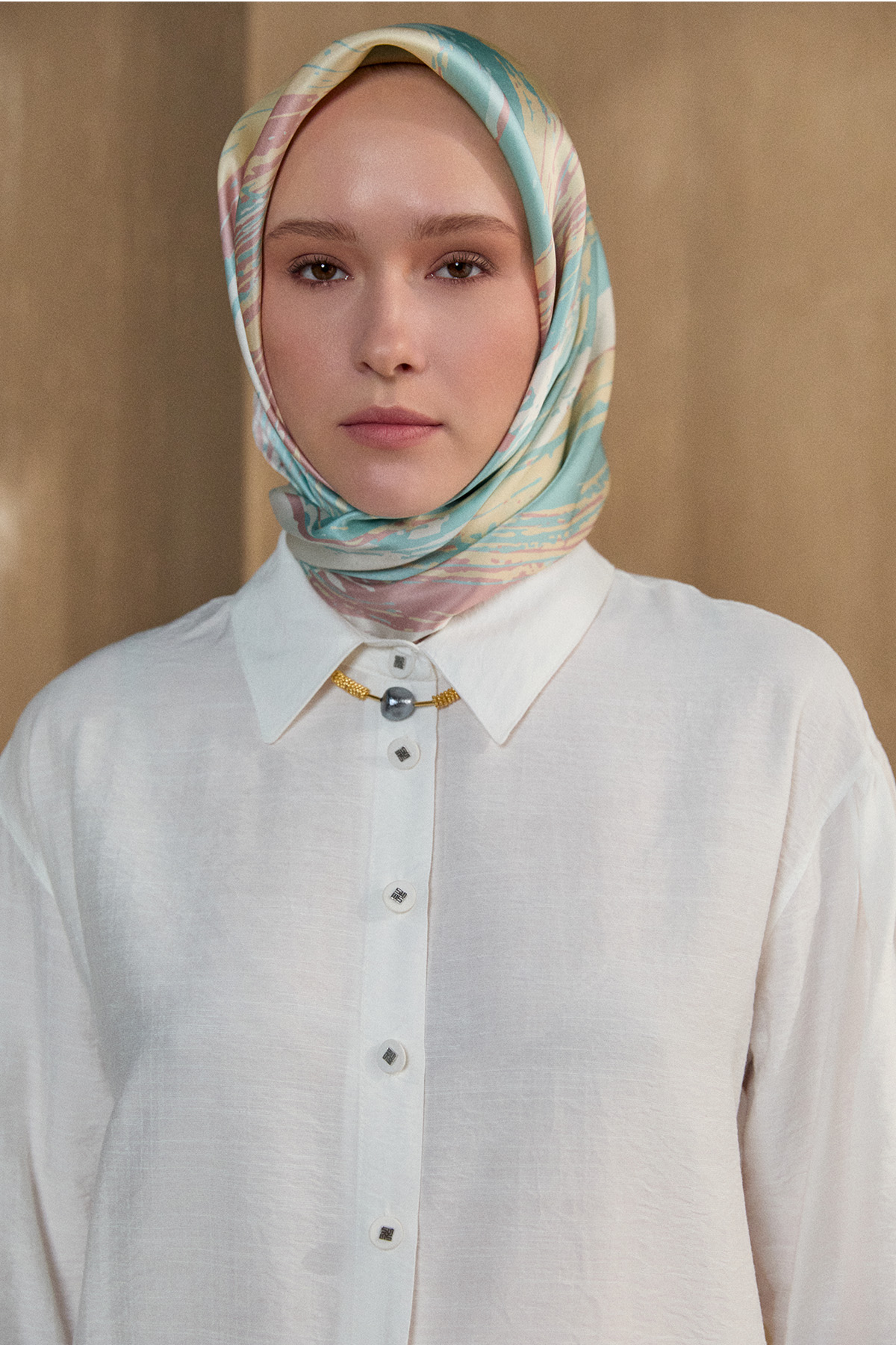 Bağlama Detaylı Çizgi Dokulu Tunik, Tesettür Giyim