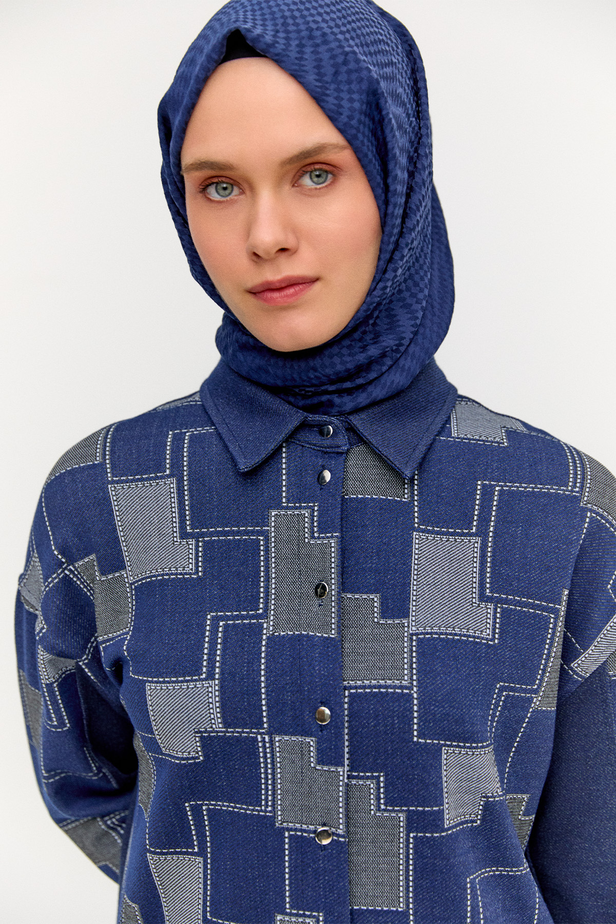 Blok Desenli Tunik, Tesettür Giyim