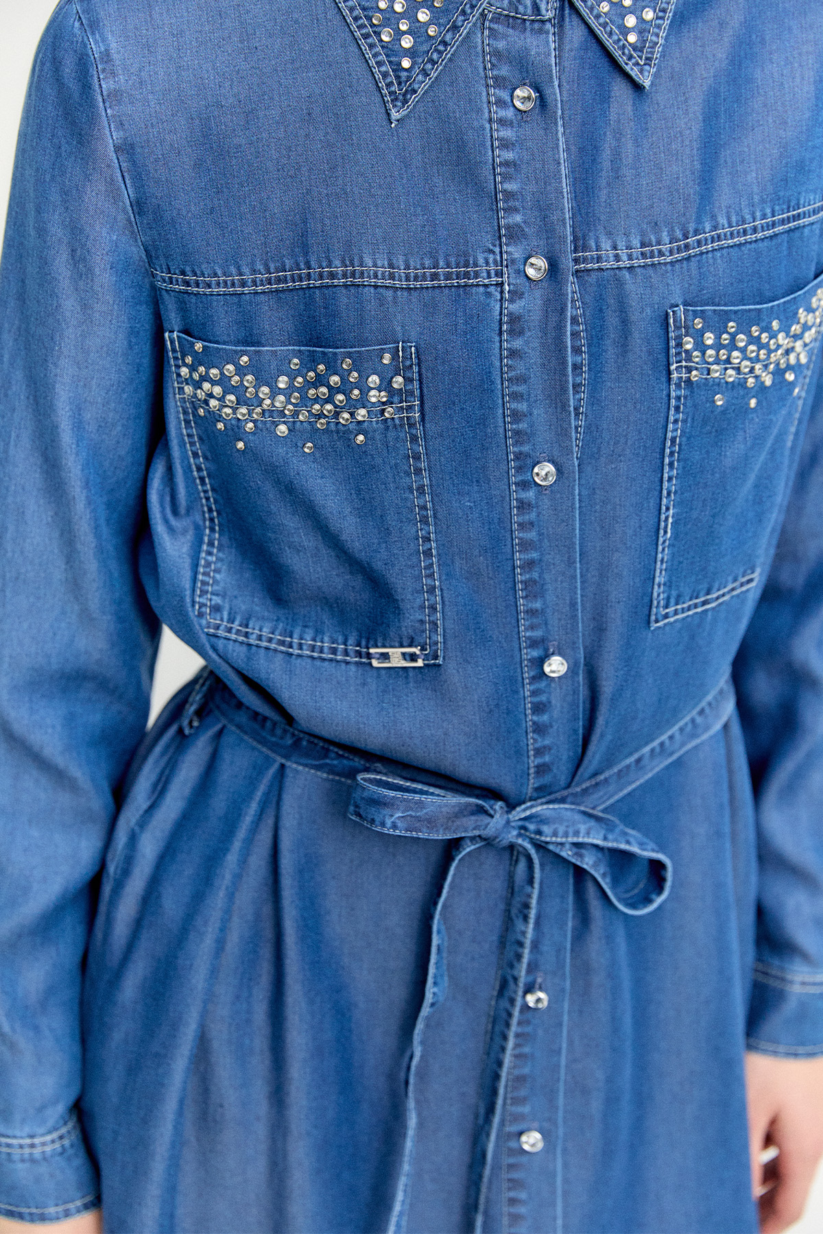 Kuşaklı Pamuk Uzun Tunik, Tesettür Giyim