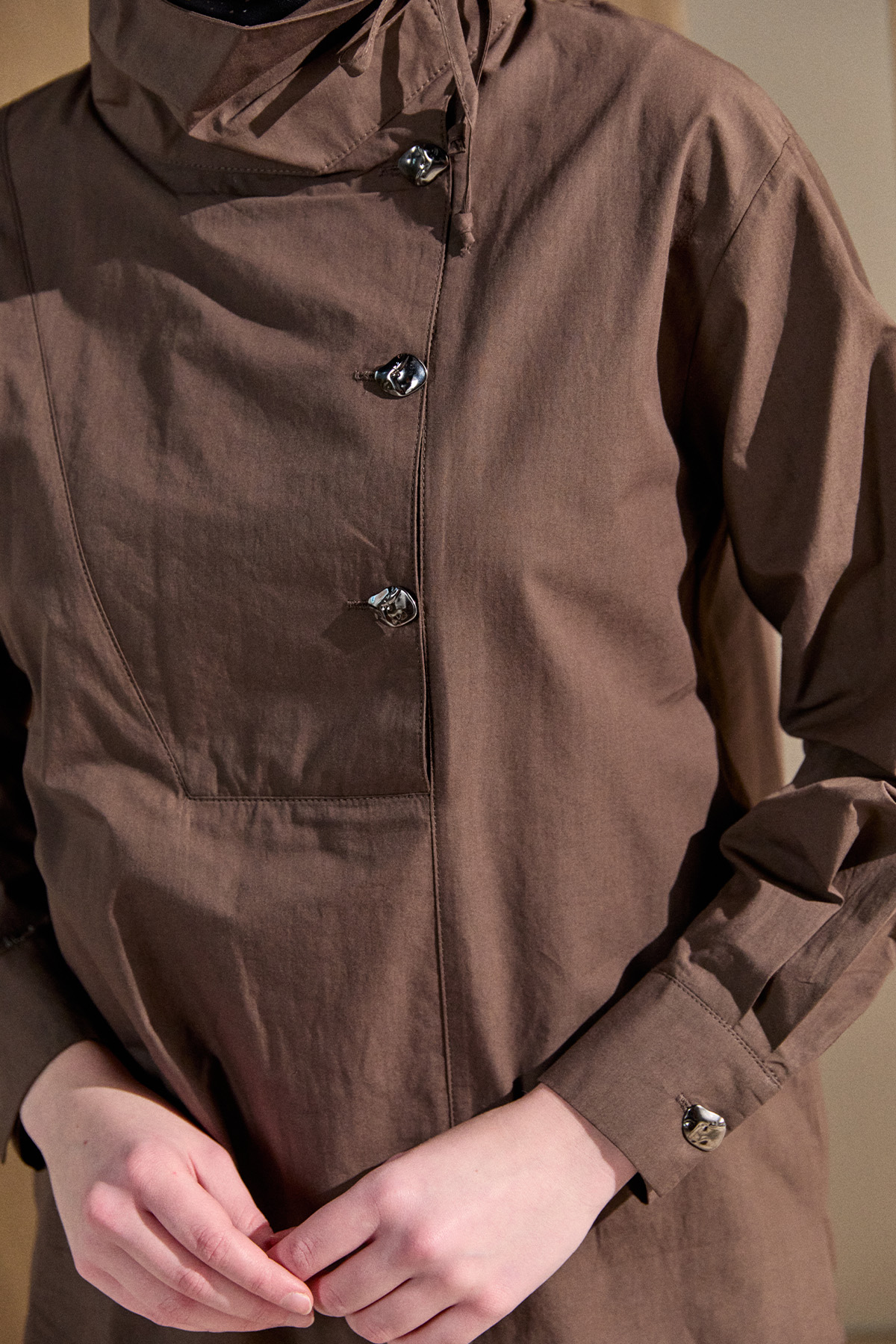 Yüksek Yakalı Pamuk Tunik, Tesettür Giyim