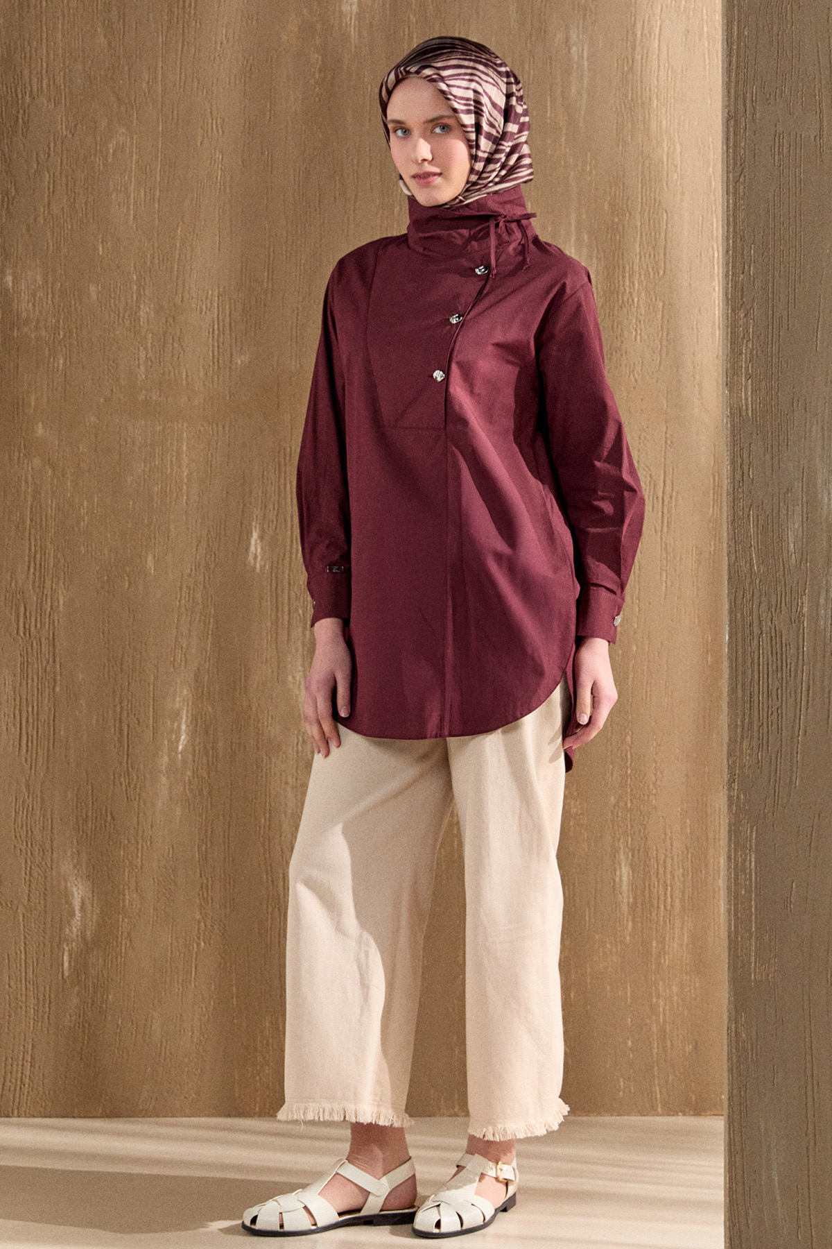 Yüksek Yakalı Pamuk Tunik, Tesettür Giyim