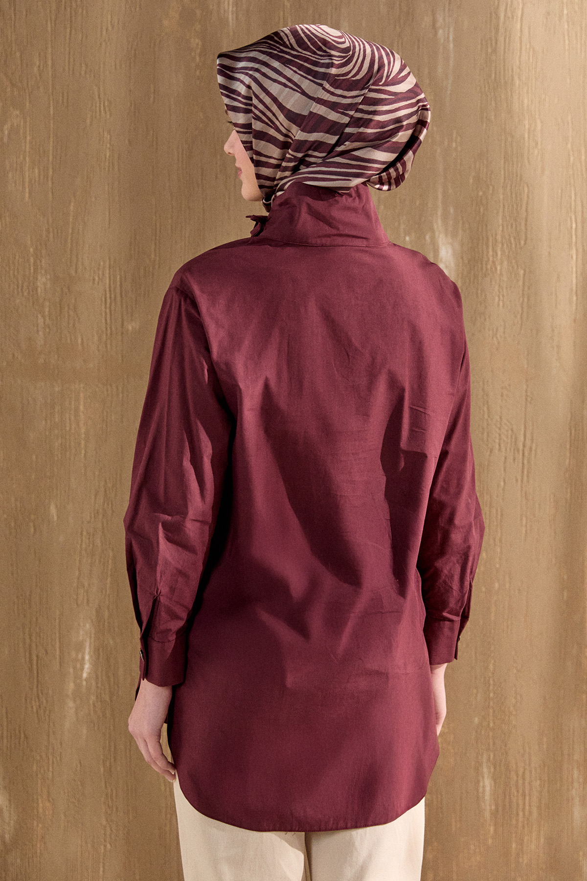 Yüksek Yakalı Pamuk Tunik, Tesettür Giyim