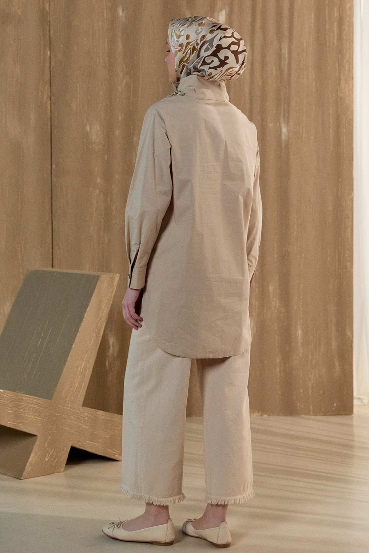 Yüksek Yakalı Pamuk Tunik, Tesettür Giyim