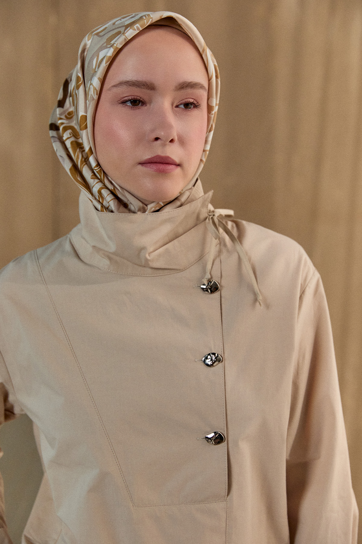 Yüksek Yakalı Pamuk Tunik, Tesettür Giyim