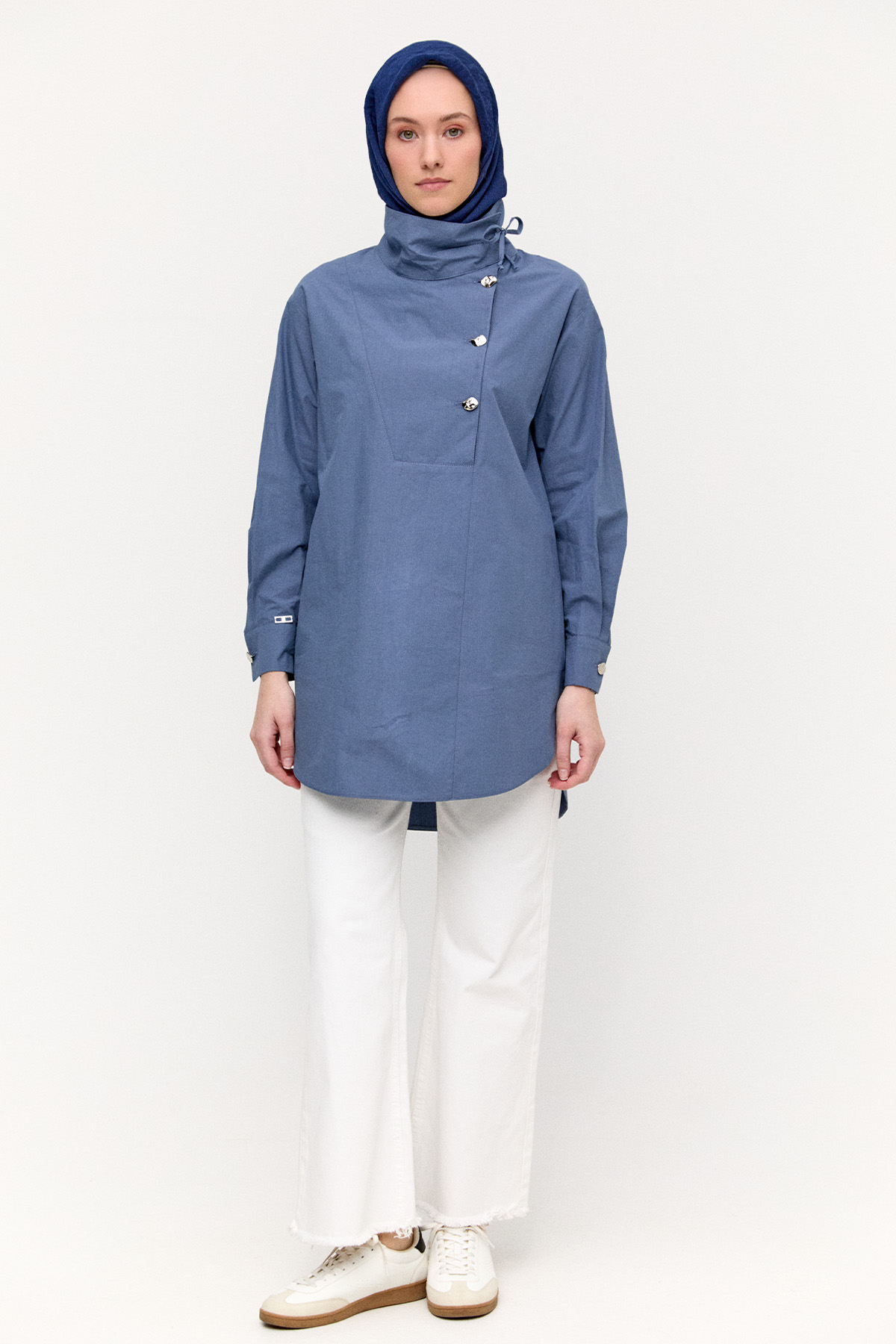 Yüksek Yakalı Pamuk Tunik, Tesettür Giyim