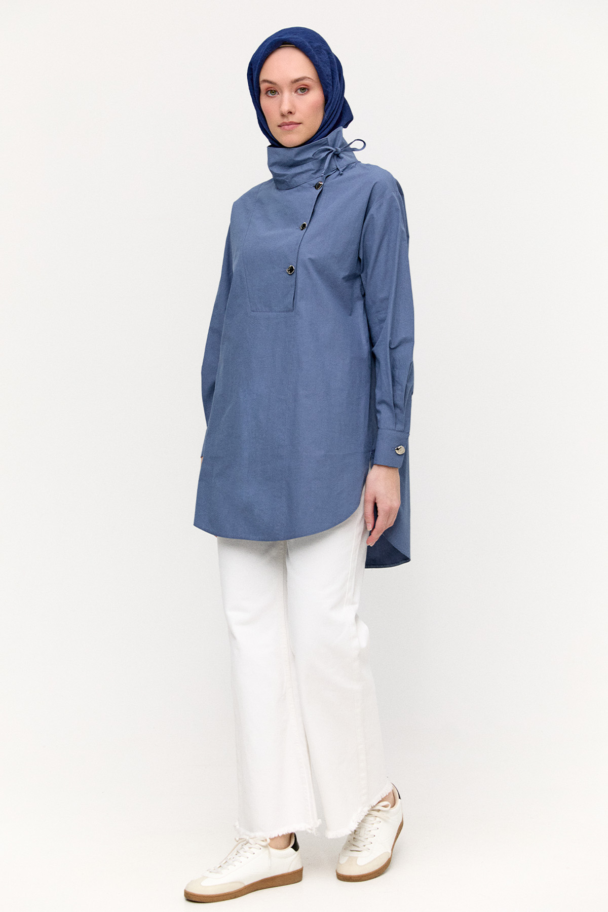 Yüksek Yakalı Pamuk Tunik, Tesettür Giyim