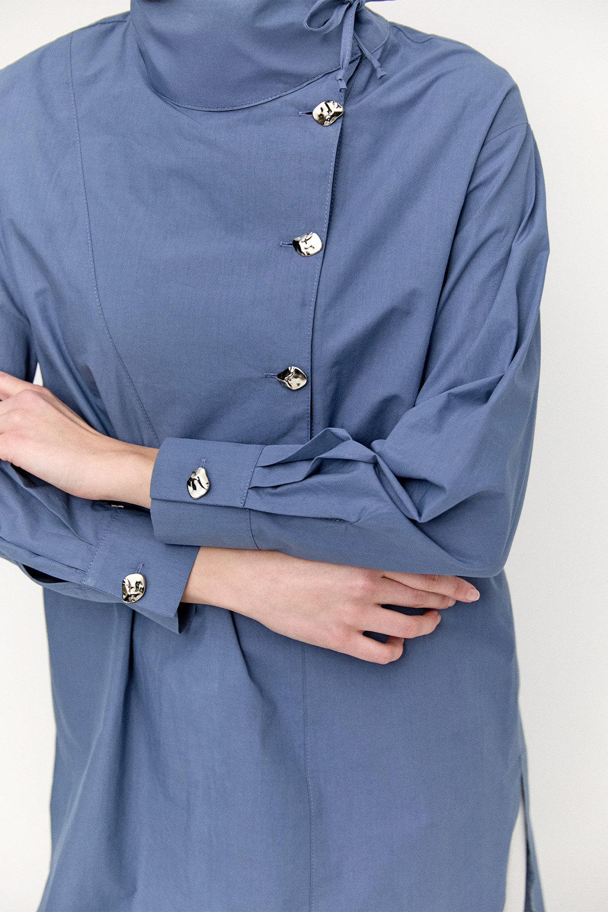 Yüksek Yakalı Pamuk Tunik, Tesettür Giyim