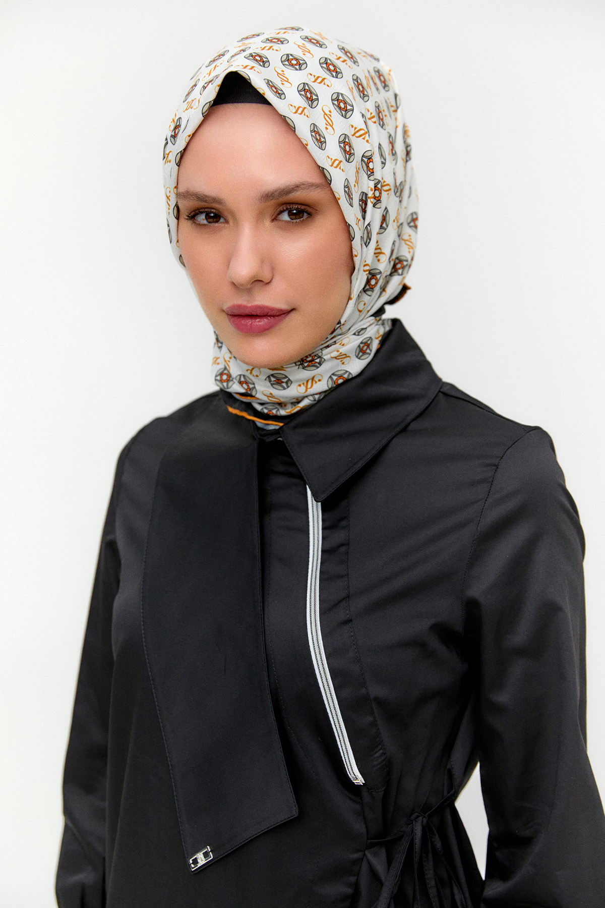 Asimetrik Yakalı Kuşaklı Pamuk Tunik, Tesettür Giyim