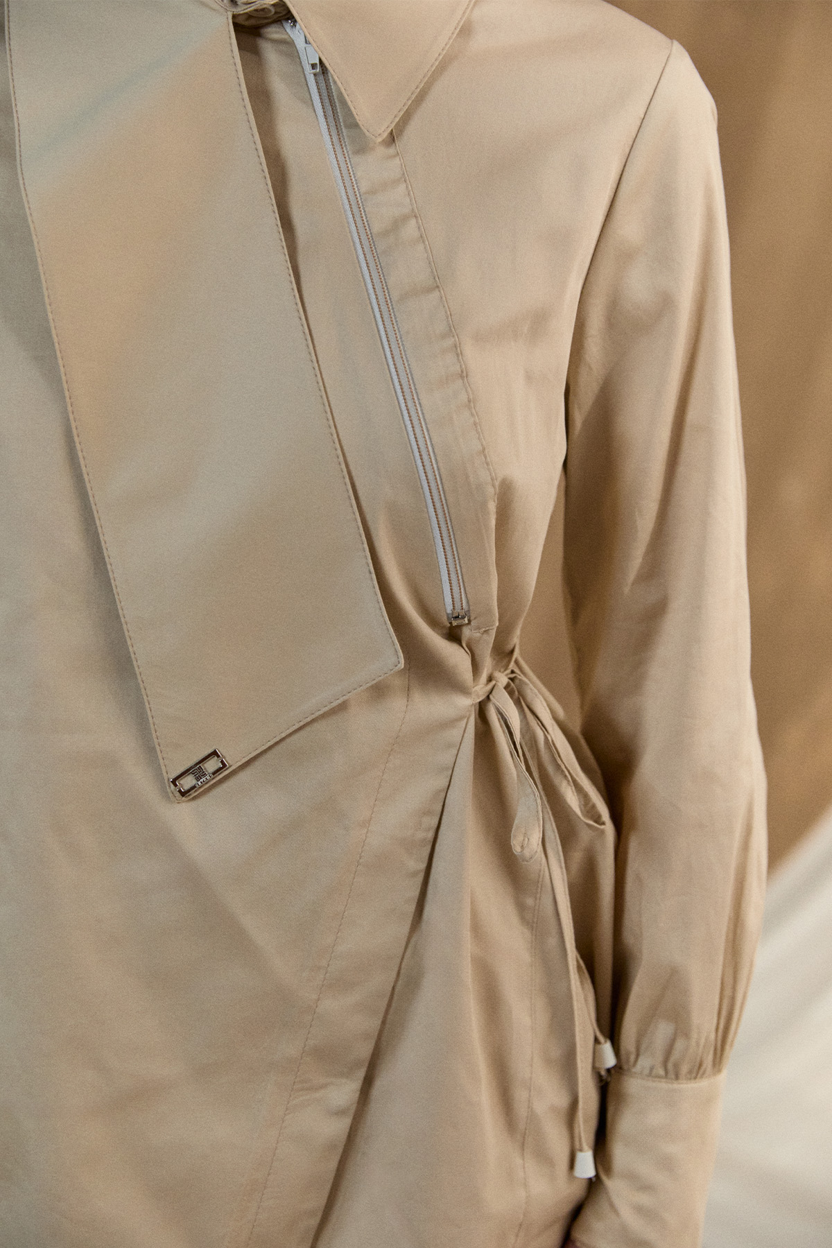 Asimetrik Yakalı Kuşaklı Pamuk Tunik, Tesettür Giyim