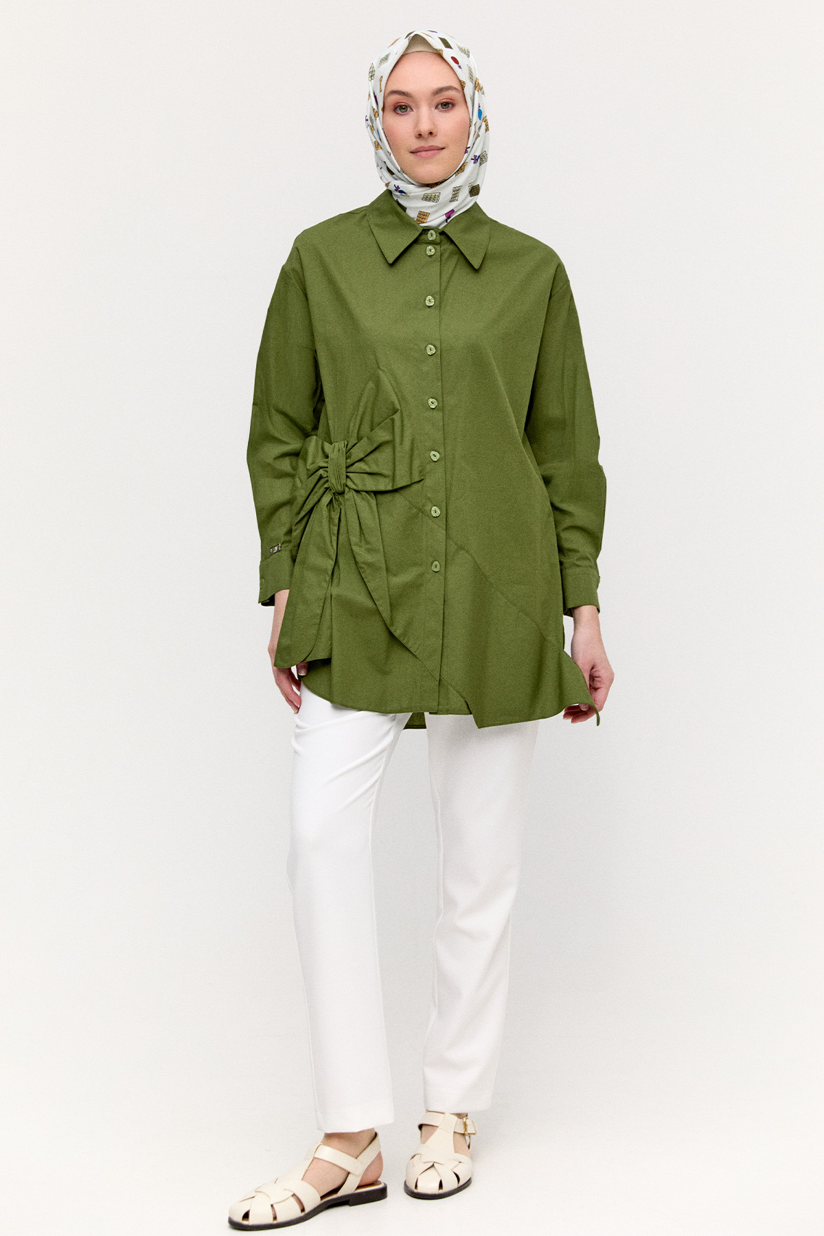 Fiyonklu Pamuk Tunik, Tesettür Giyim