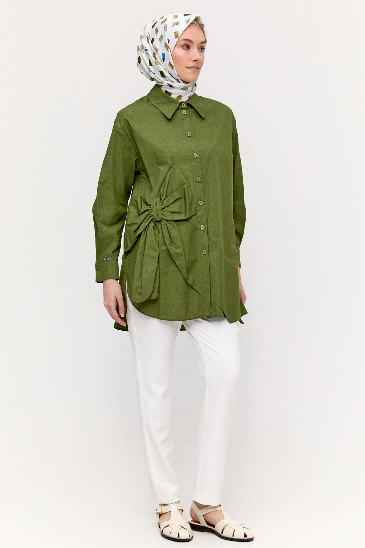 Fiyonklu Pamuk Tunik, Tesettür Giyim