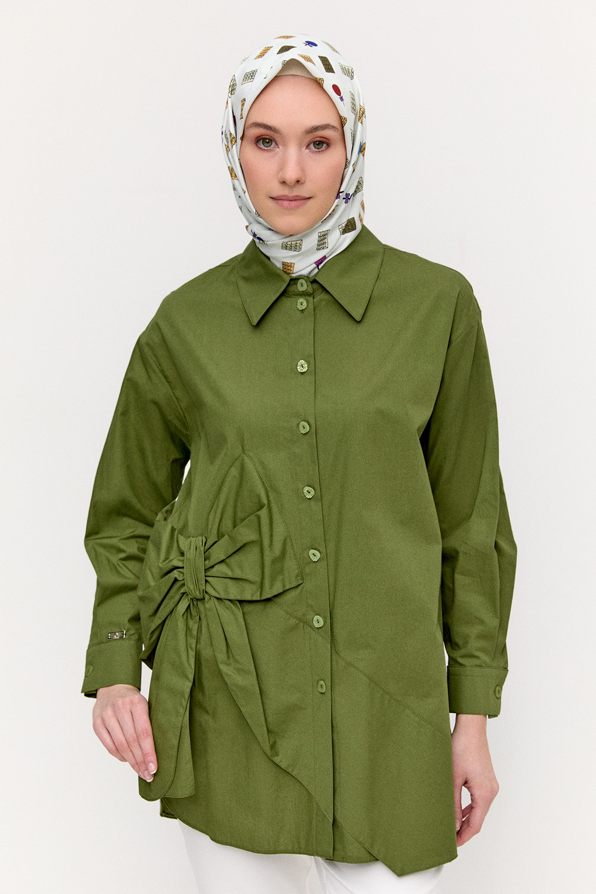 Fiyonklu Pamuk Tunik, Tesettür Giyim