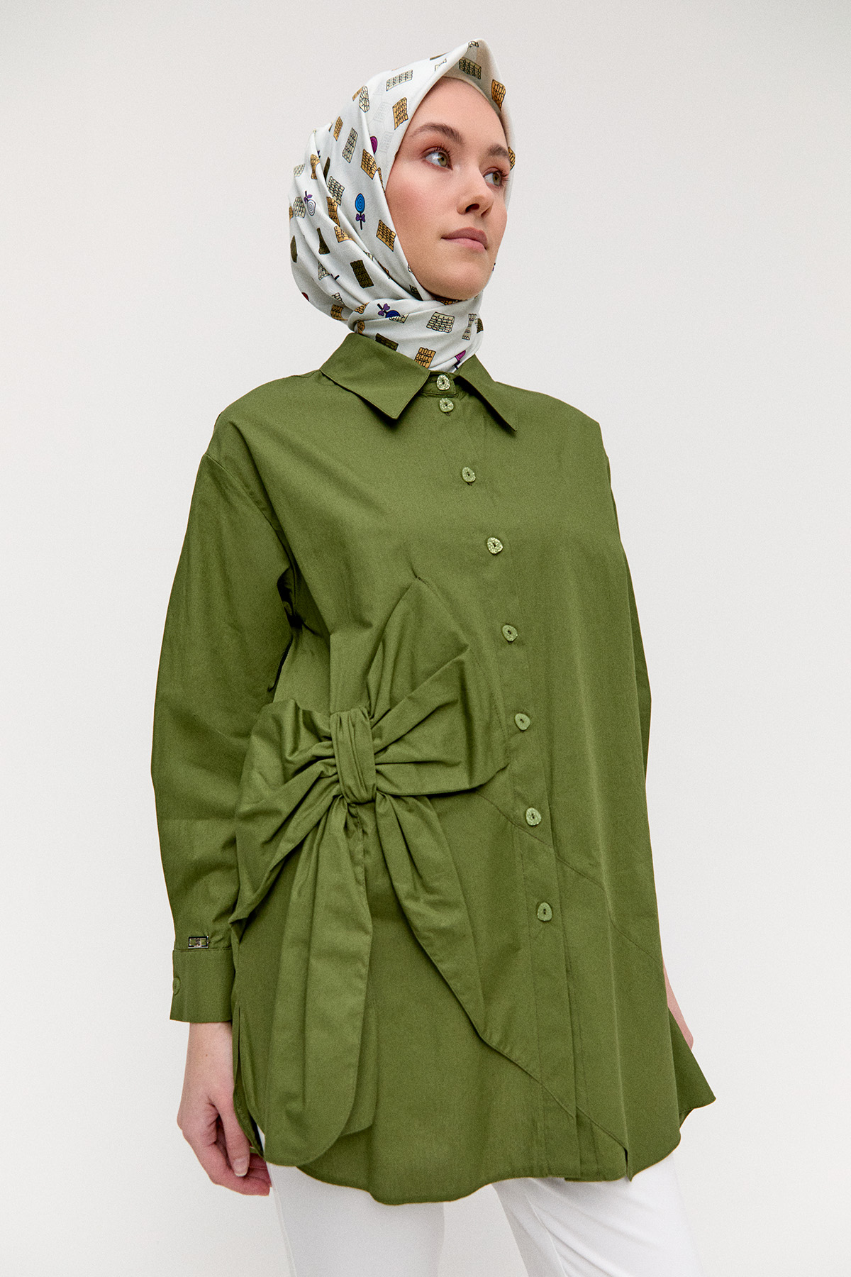 Fiyonklu Pamuk Tunik, Tesettür Giyim