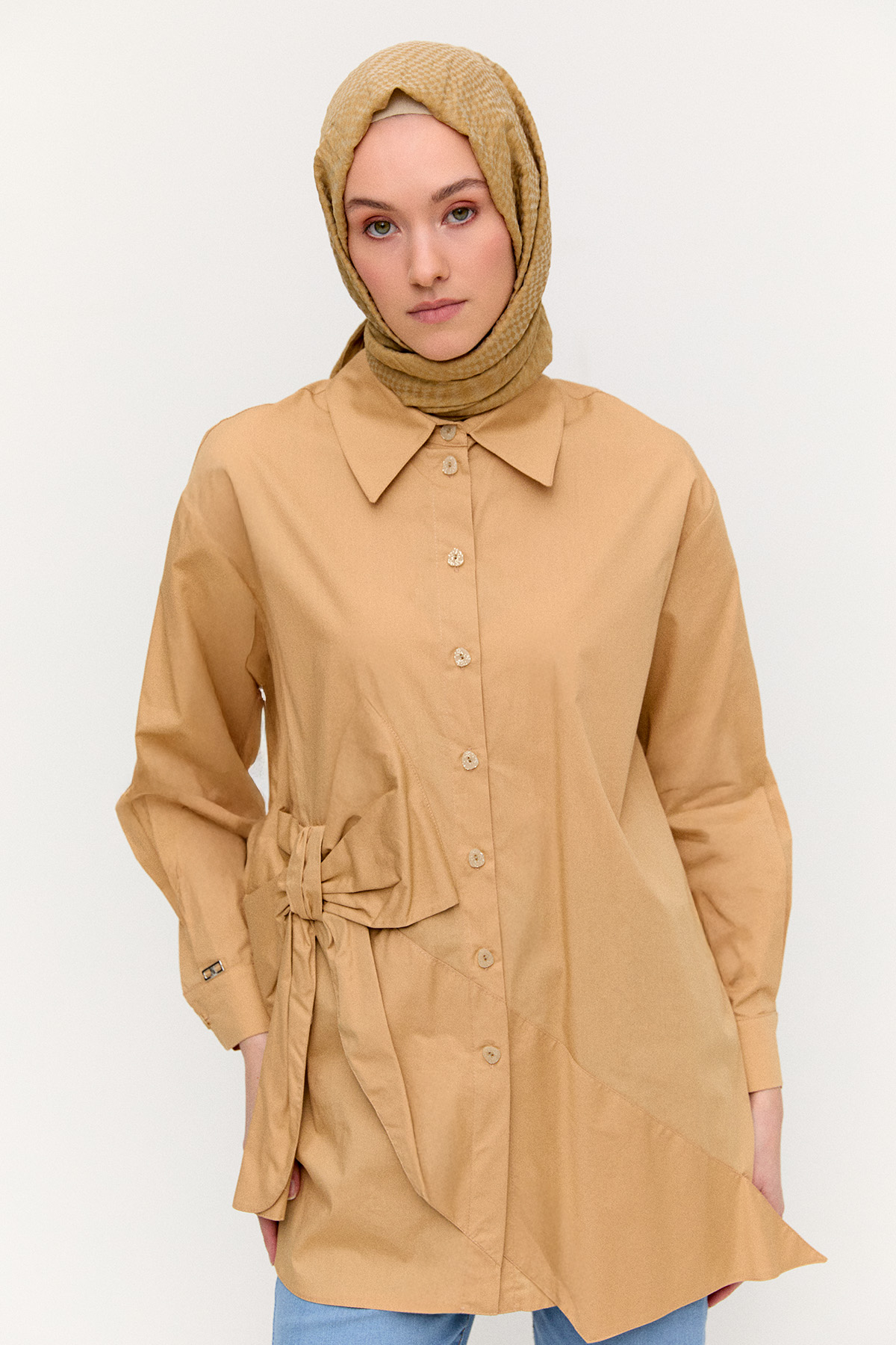 Fiyonklu Pamuk Tunik, Tesettür Giyim