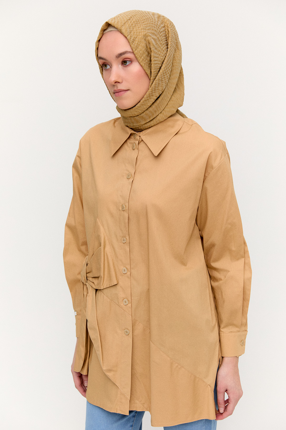 Fiyonklu Pamuk Tunik, Tesettür Giyim